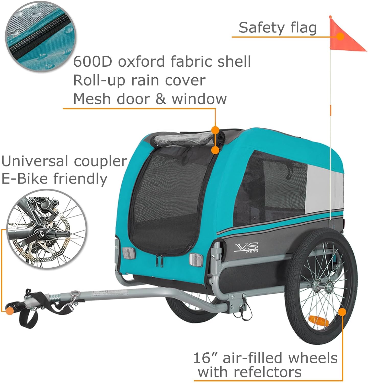 Veloanhänger für Hunde, BLAU
