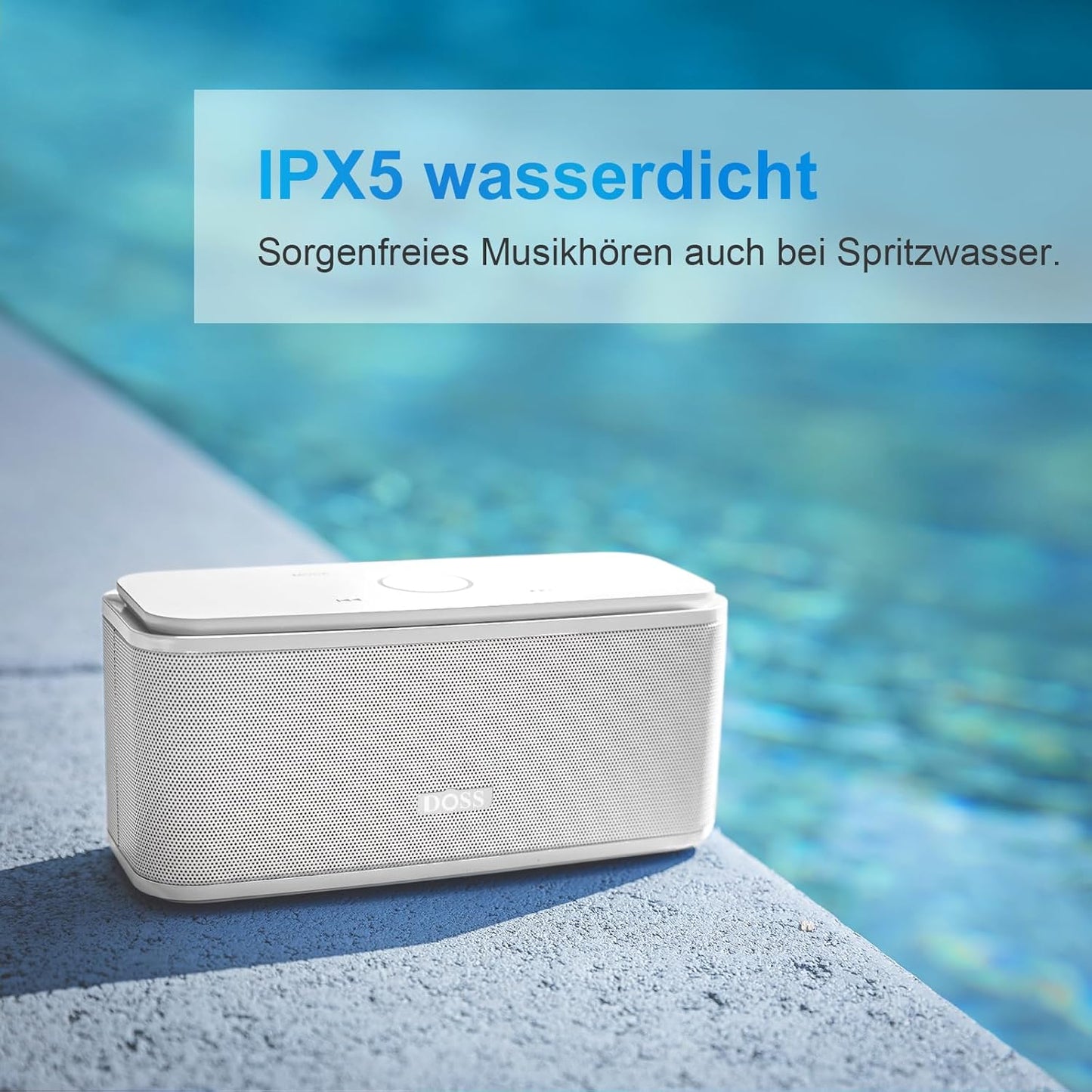 Bluetooth Lautsprecher SoundBox mit Dual-Bass und Touch Control, white