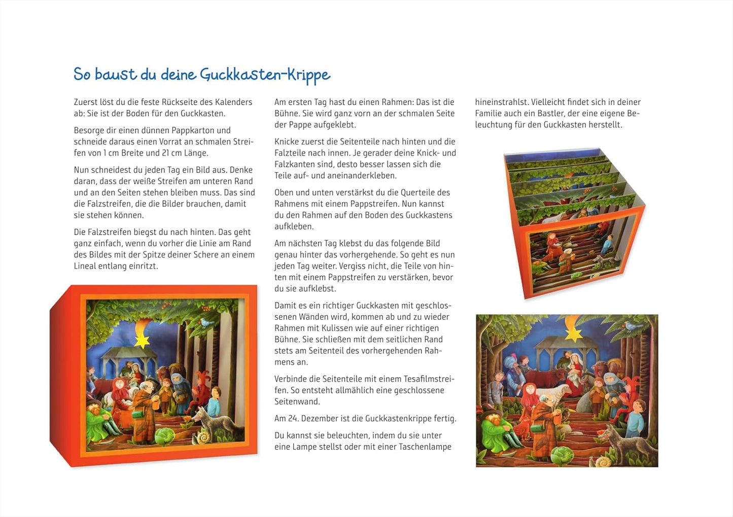 Der weite Weg nach Bethlehem. Ein Adventskalender zum Basteln und Vorlesen, Kalender