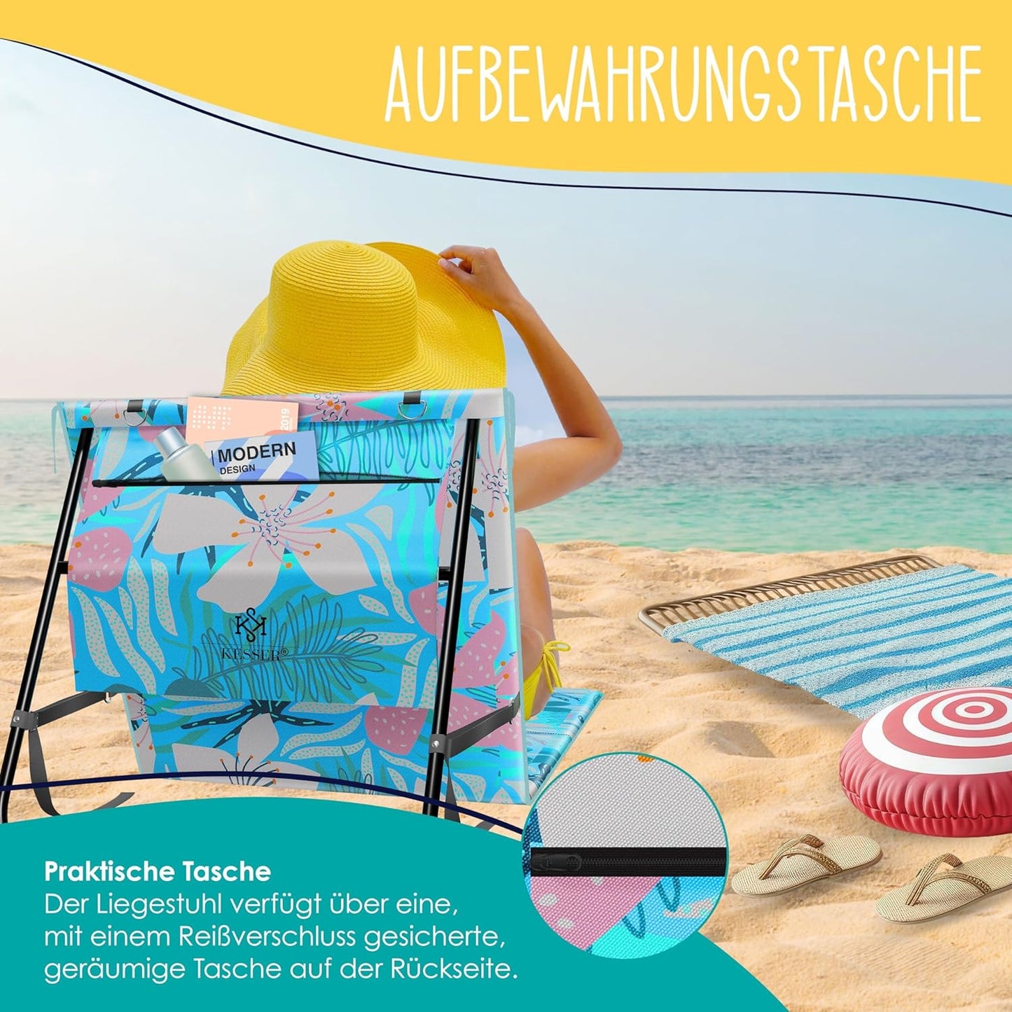 2er-Set klappbare Strandmatten, 2 Stück Hellblau