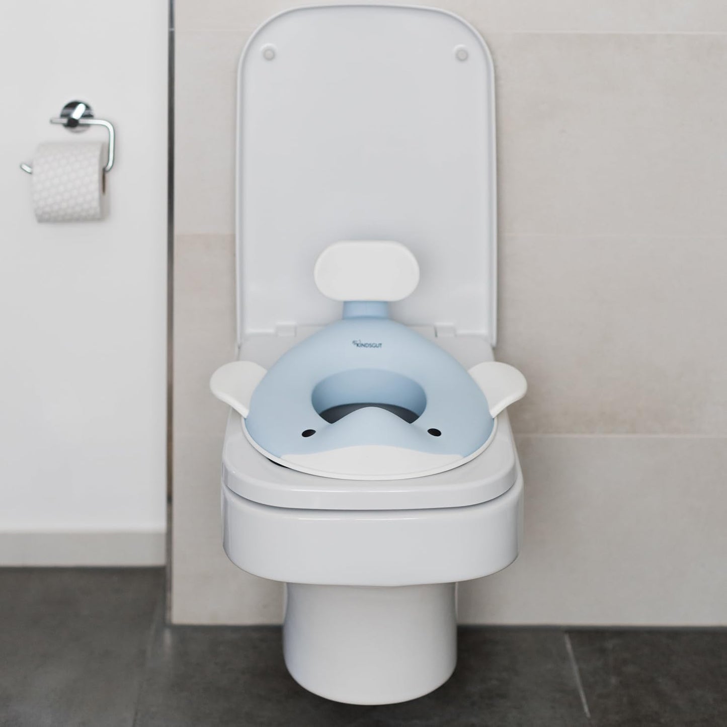 Toilettenaufsatz für Kinder im Wal-Design, Hellblau