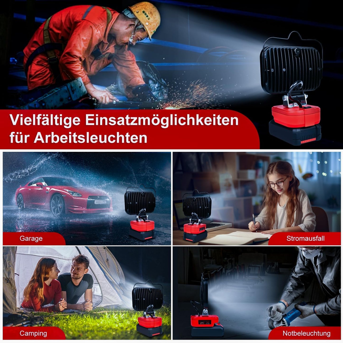 LED Arbeitsleuchte für Power X-Change 18V