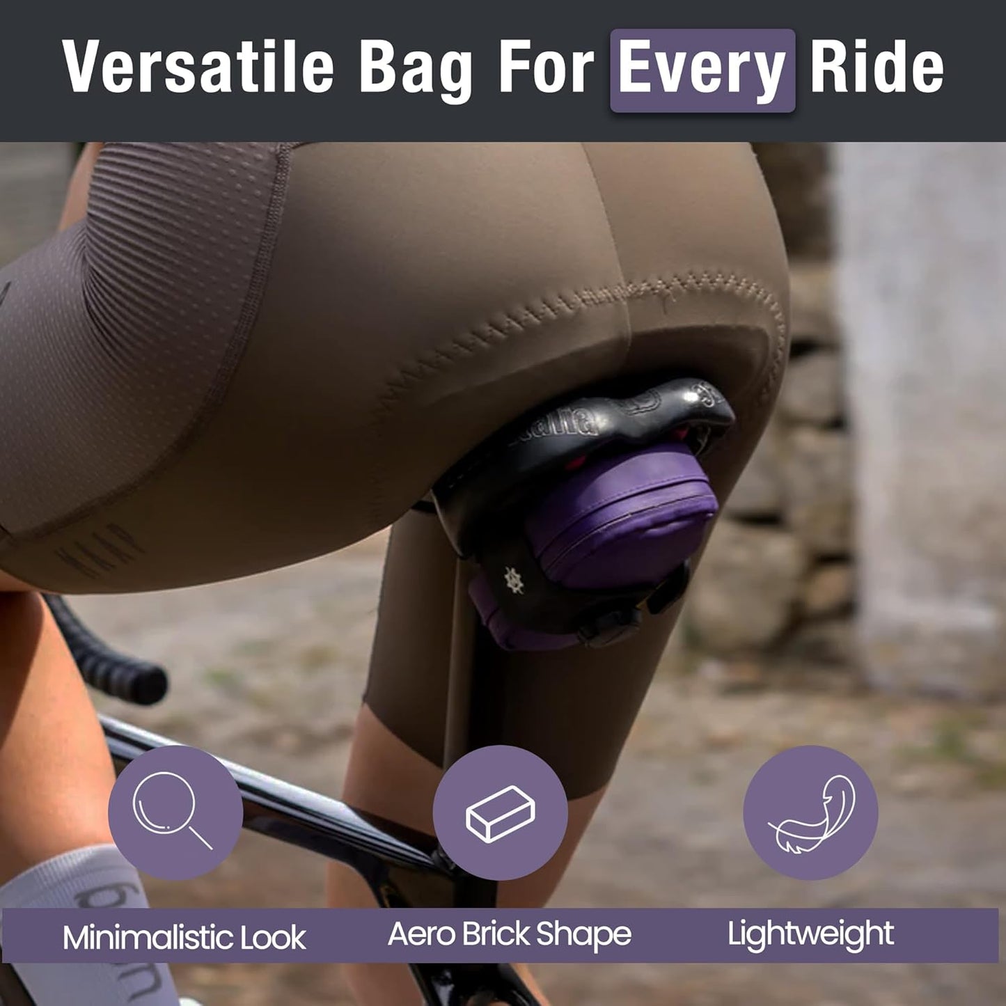 Magnetische Velosatteltasche 0,69 l, Lila L
