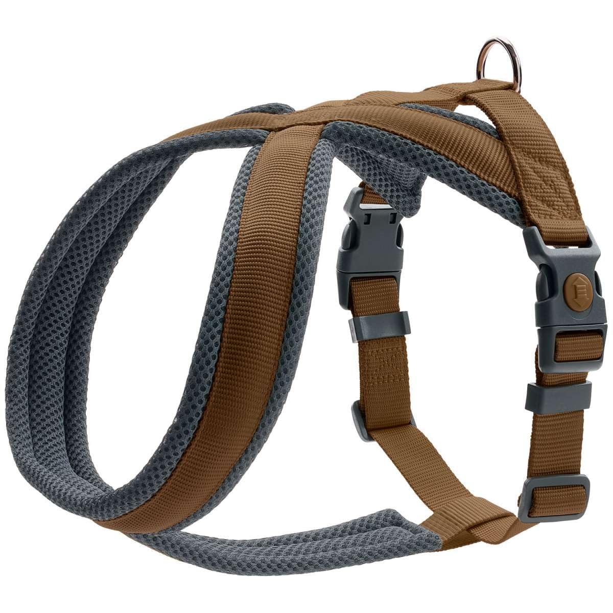 Hundegeschirr London Comfort, atmungsaktiv, verstellbar, braun XS-S