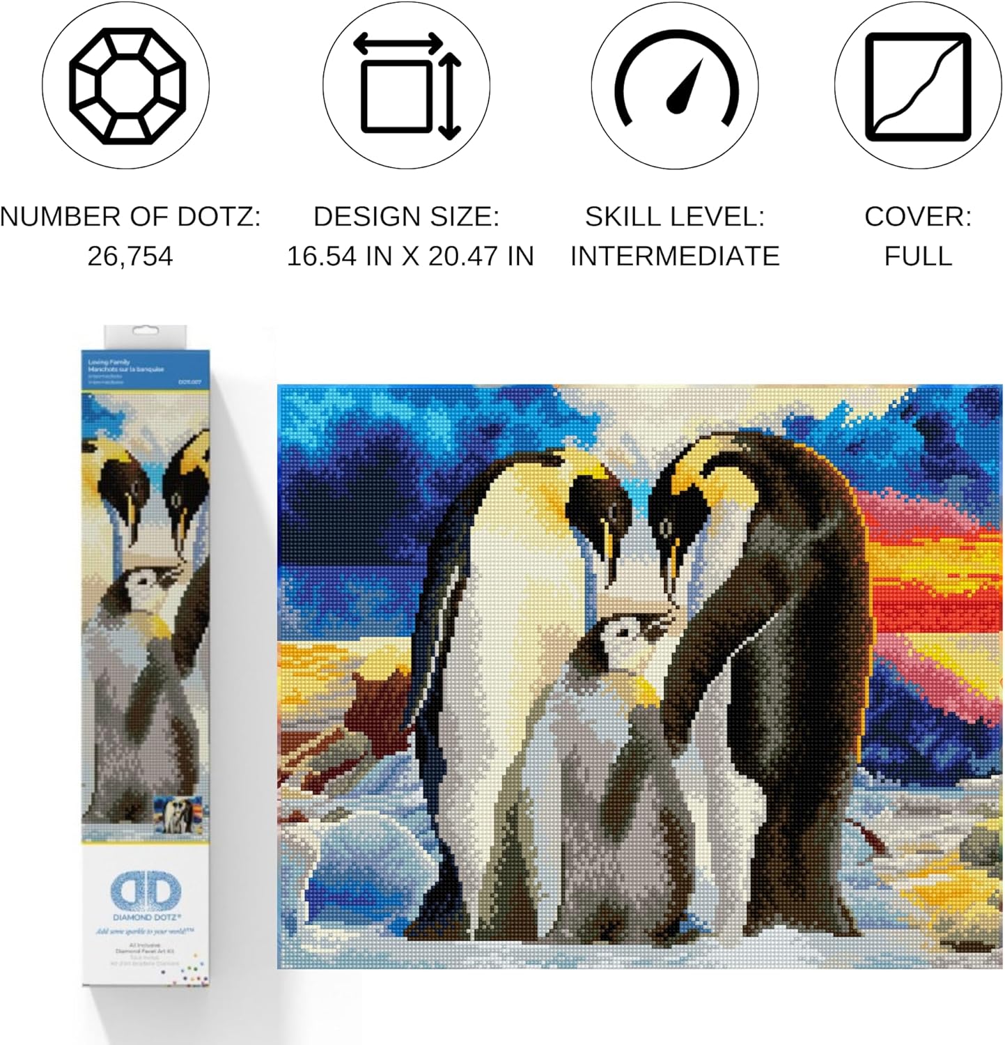Diamond-Painting-Set Pinguin Familie