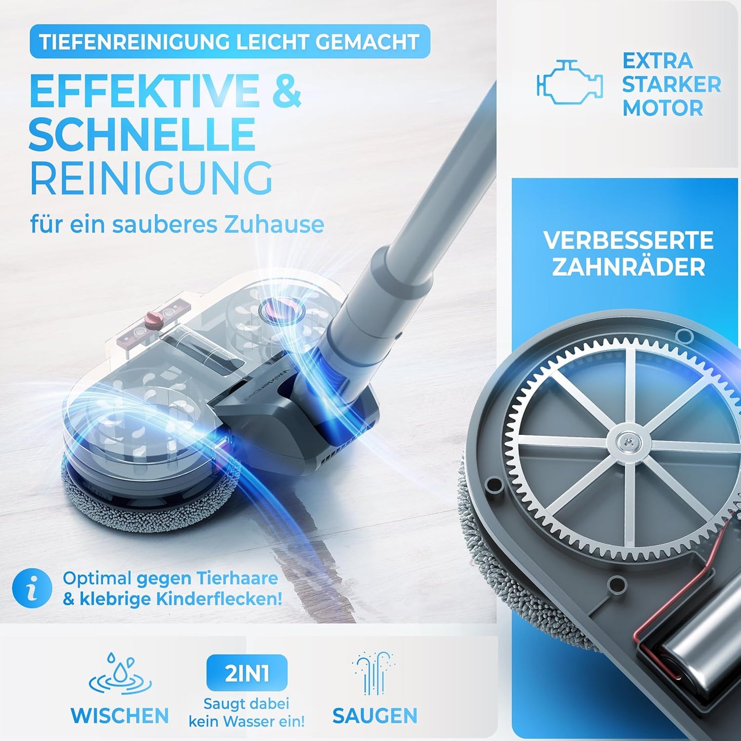Wischaufsatz für Dyson V7-V15, Gen5 Nass- und Trockensauger, V7/V8/V10/V11/V15/Gen5