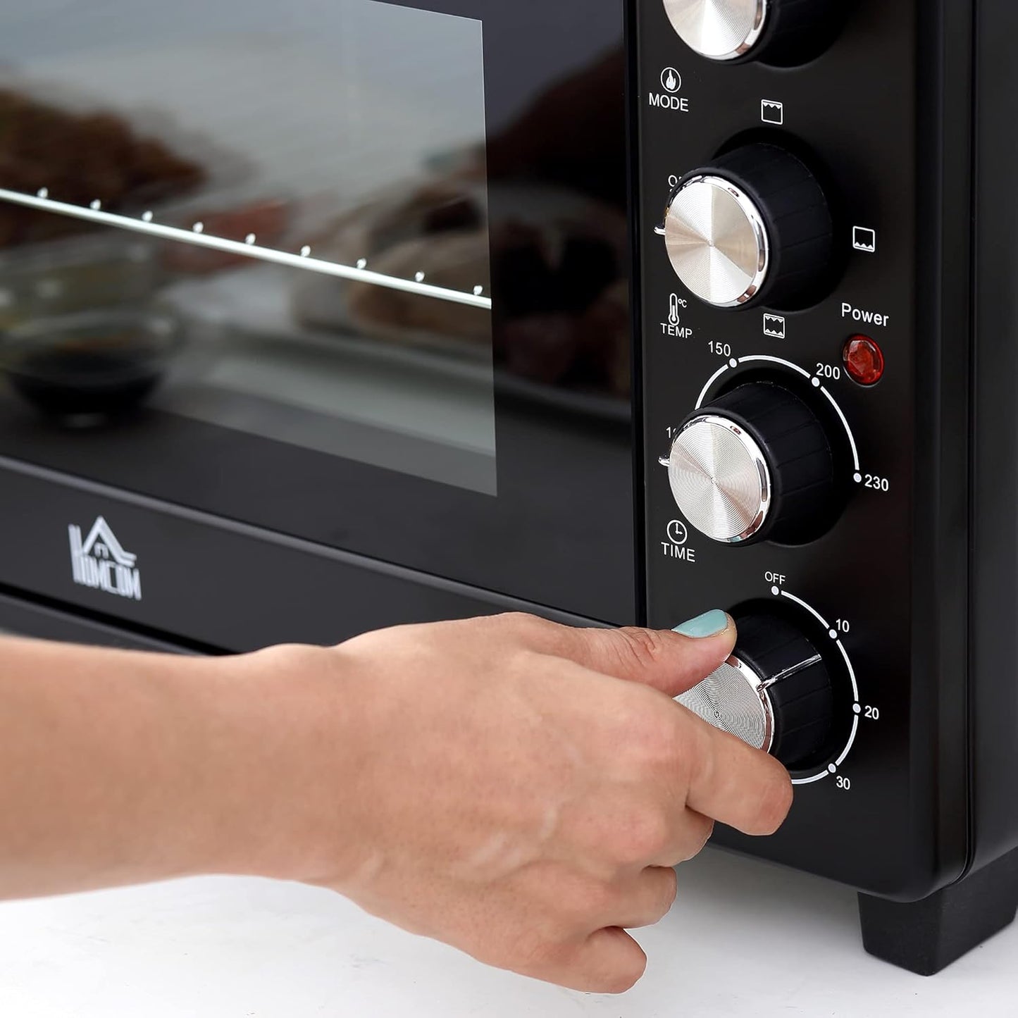 Mini-Backofen mit Timer und 3 Kochmodi, Schwarz