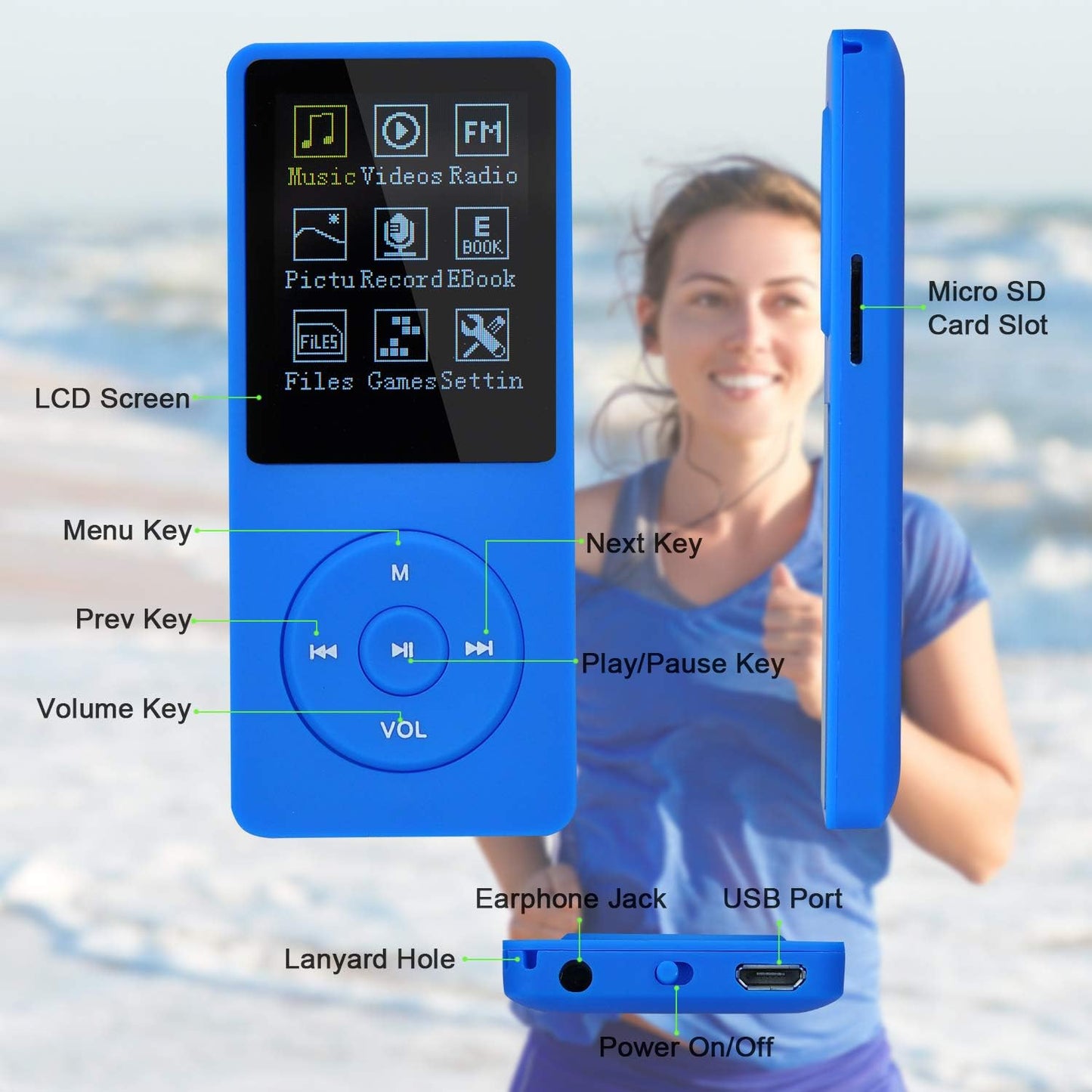 Musik Player, 8G, Navy Blau