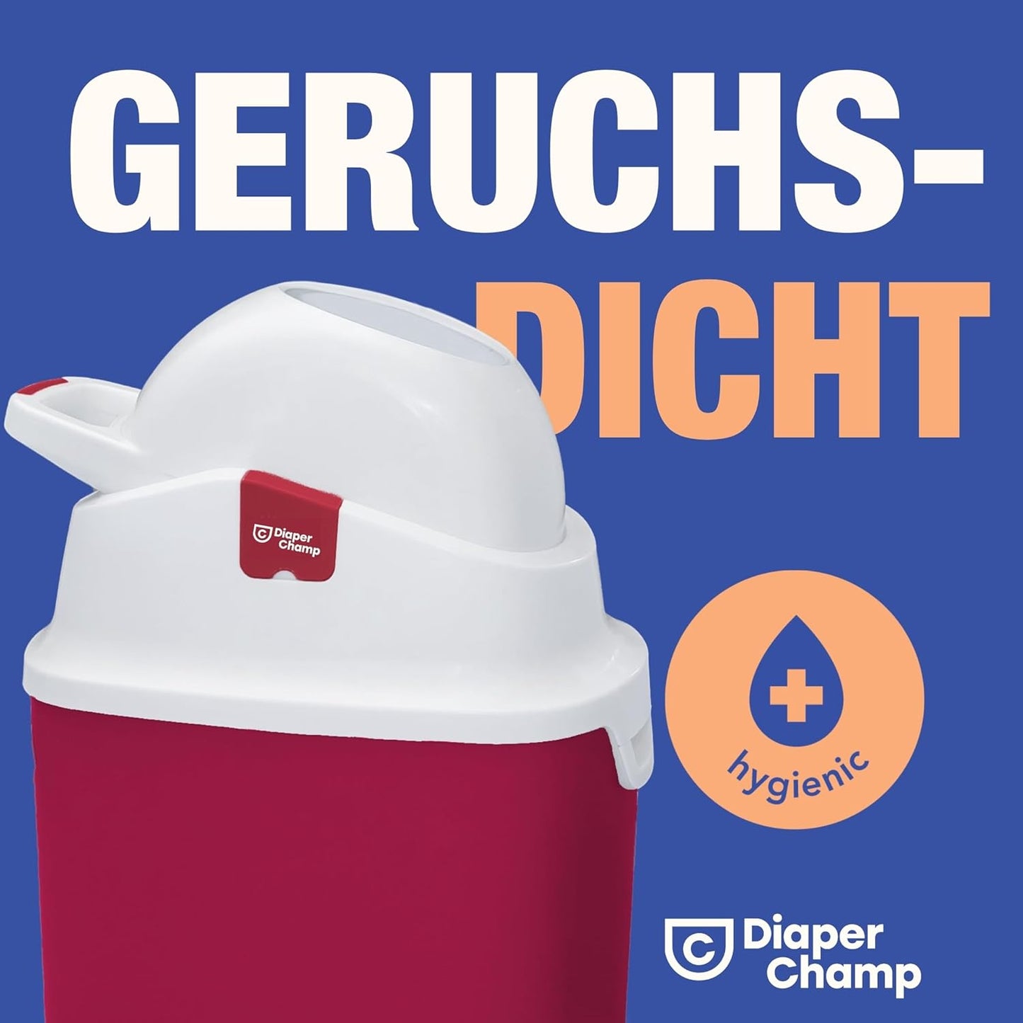 Geruchsdichter Windeleimer, cherry/weiss
