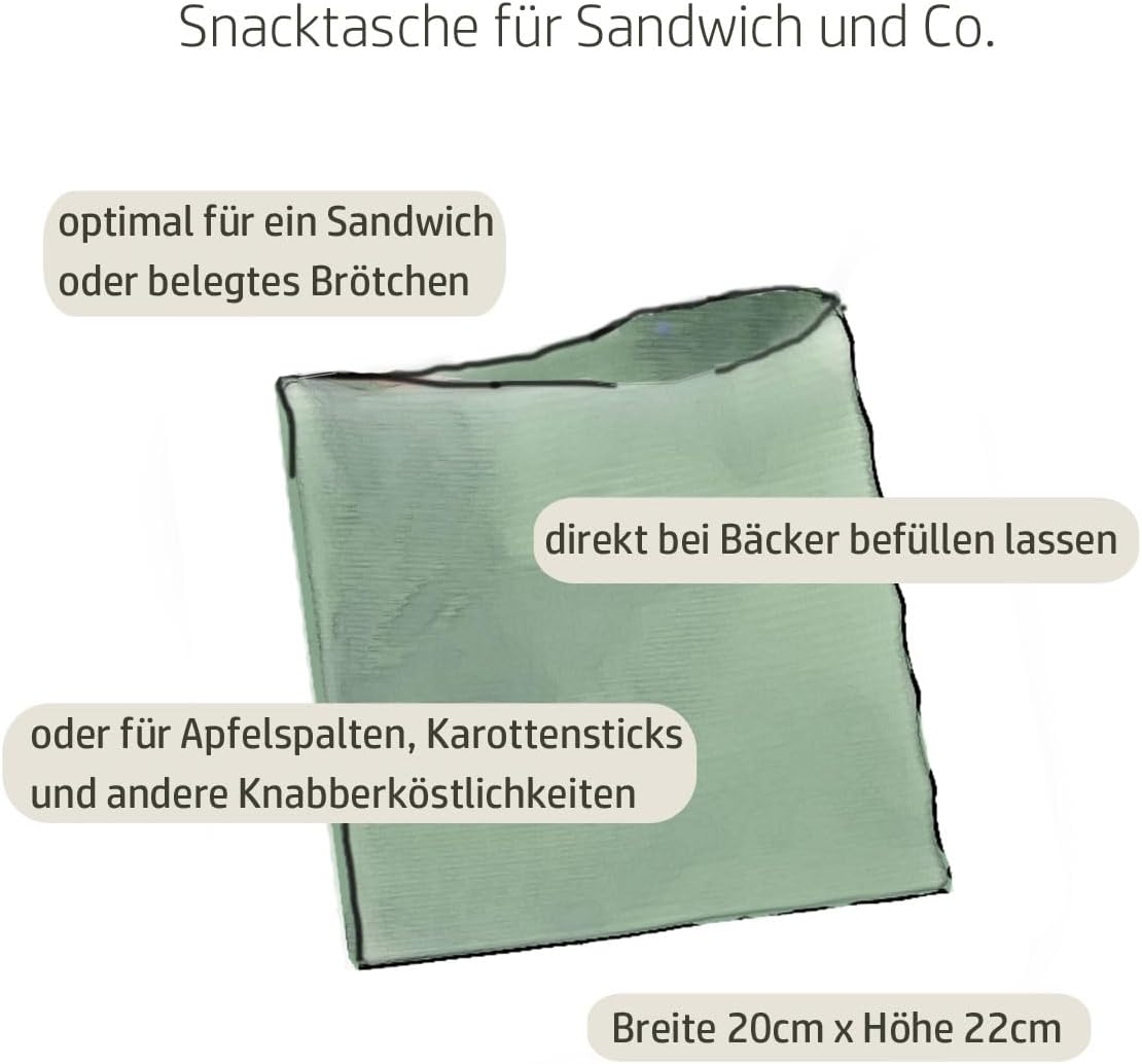 Bio-Bienenwachstuch Snacktasche Pausenpeter, Streifen