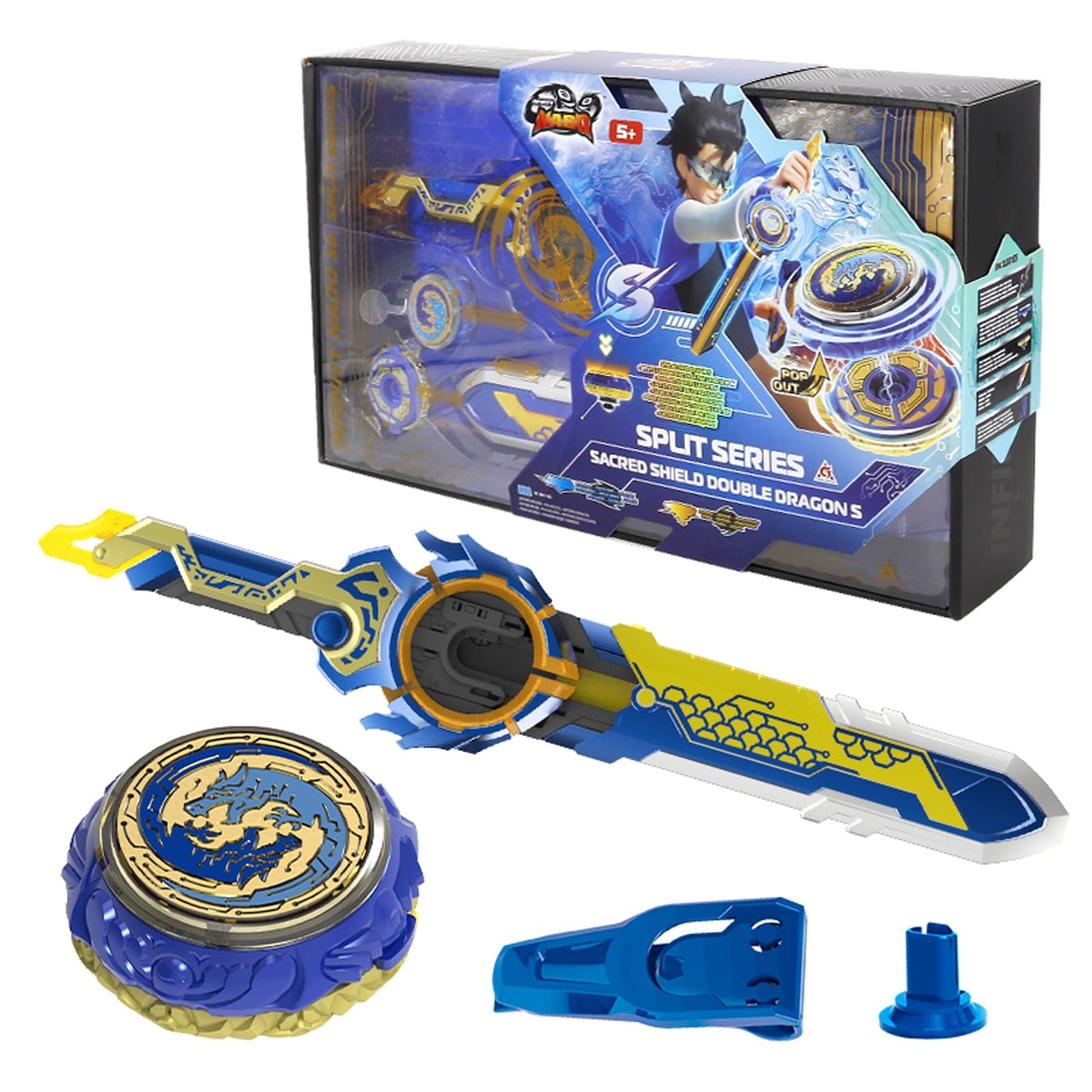 Battle Tops Kreisel-Set Split Series Sacred Shield Double Dragon S, Dragon Shield