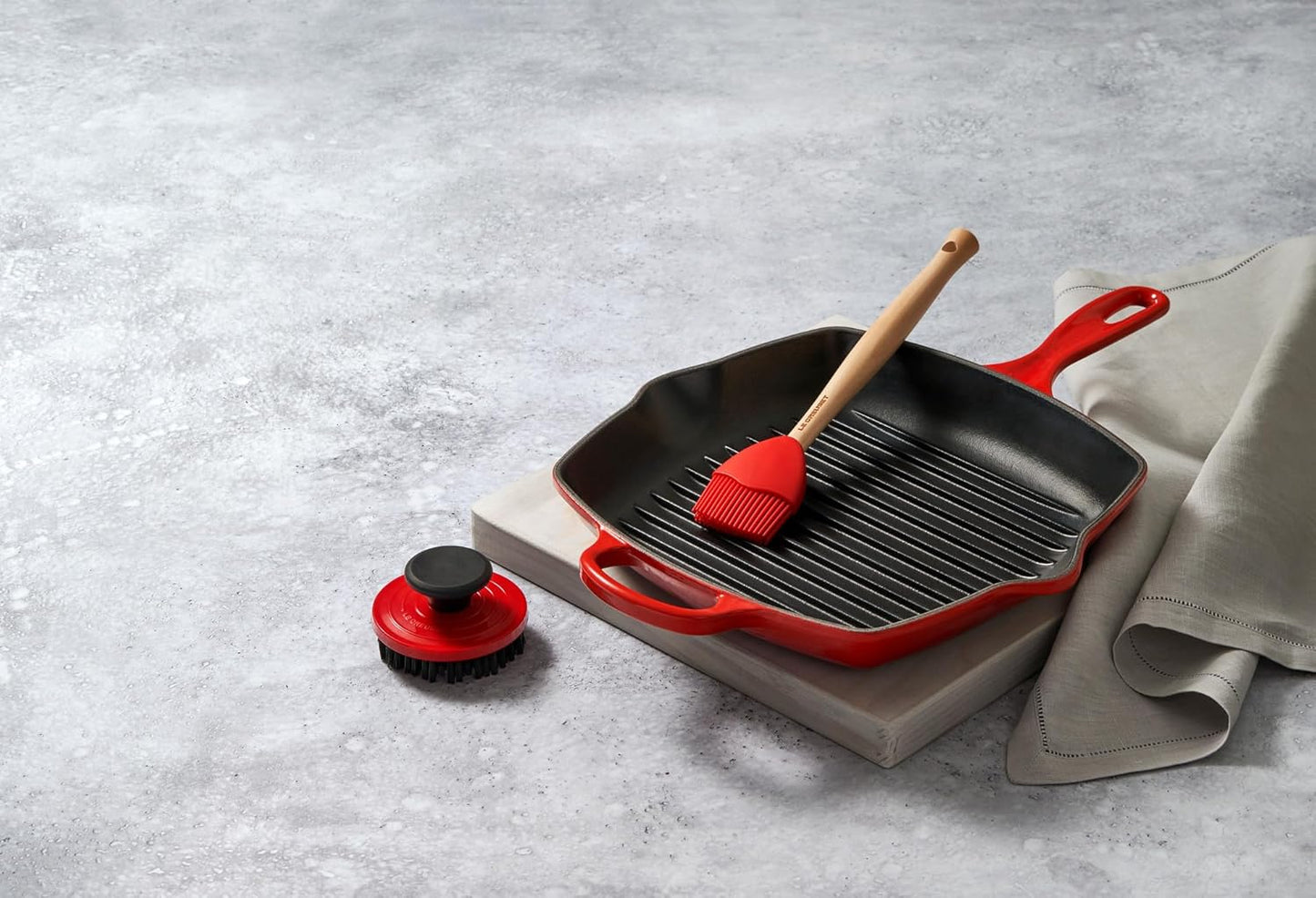 Quadratische Gusseisen-Grillpfanne Signature, Deep Teal