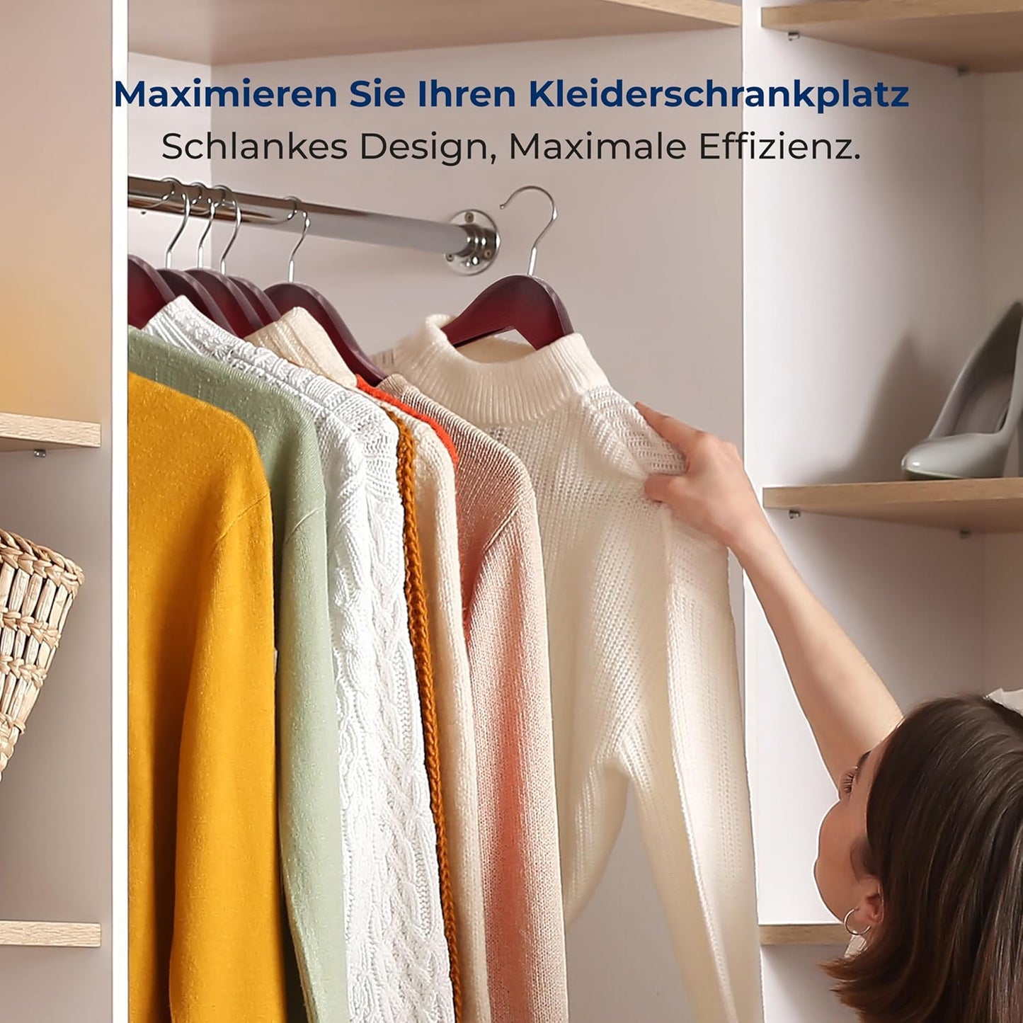 10er-Set Platzsparende Kleiderbügel, 10 Stück Rot