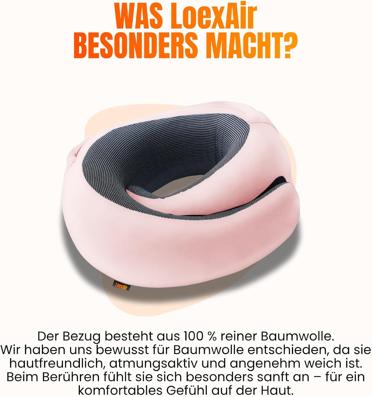 Nackenkissen mit Kapuze aus Memory-Schaum für Reisen, Sakura Pink Hooded Pro