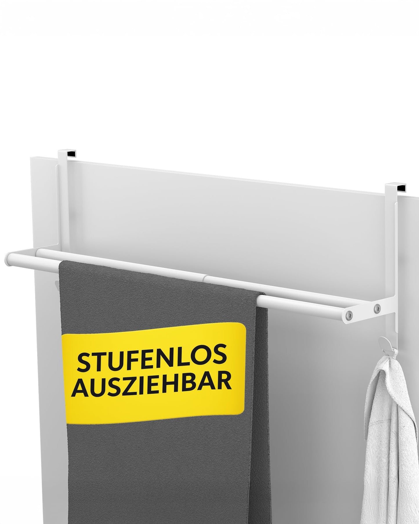 Verstellbarer Handtuchhalter ohne Bohren, Weiß