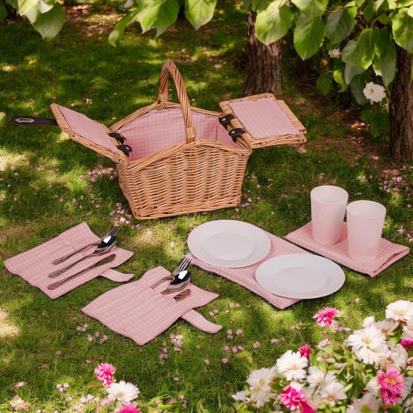Picknickkorb für Kinder, Rechteckig Pink