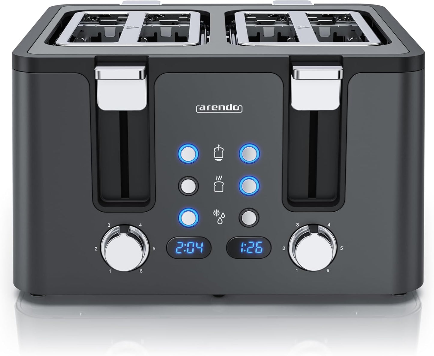 Toaster Manana X2 mit 4 Scheiben und Brötchenaufsatz, D: Cool Grey
