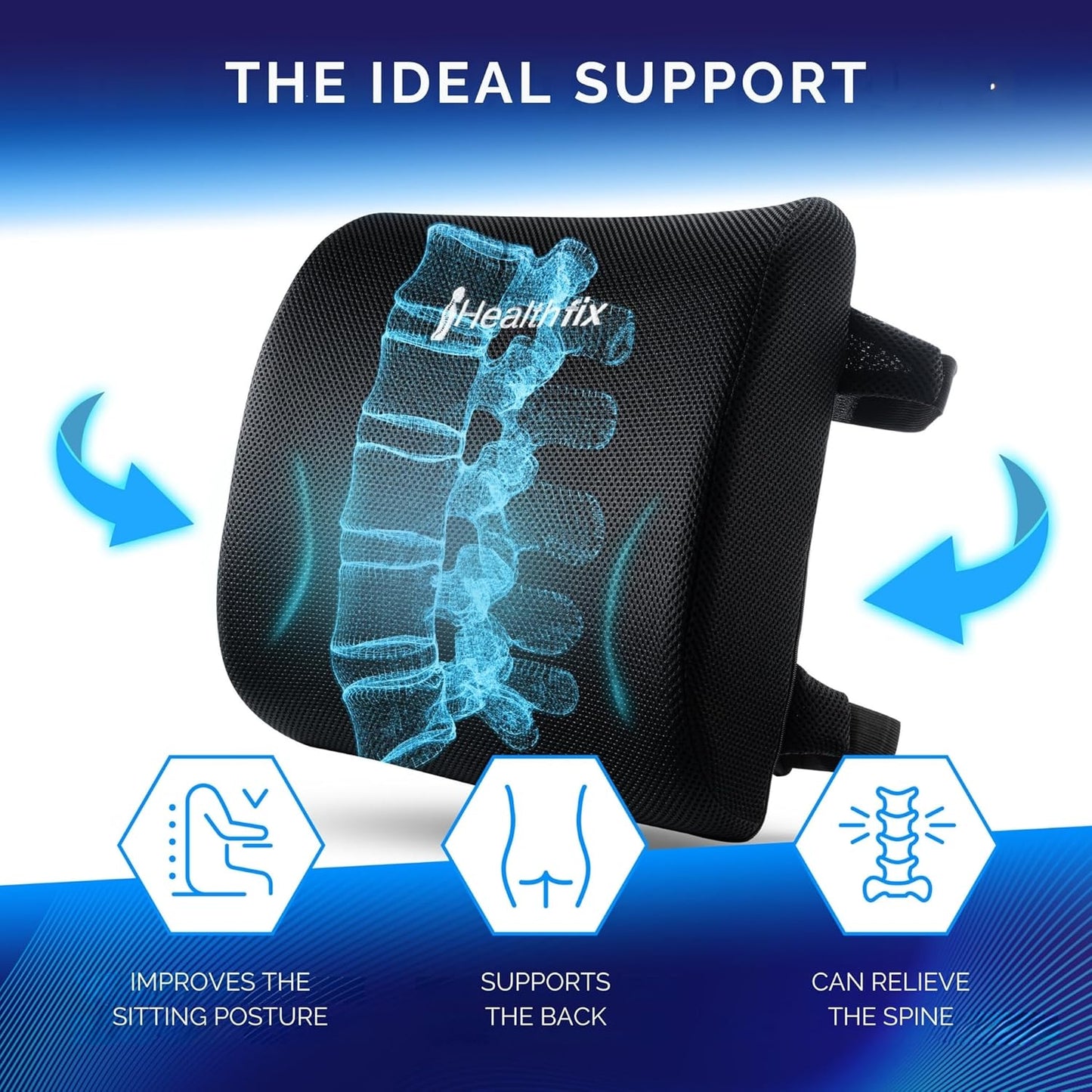 Ergonomisches Lendenkissen mit Memory-Schaum (Medium), Memory-Schaum Lendenkissen Medium (70-90 KG)