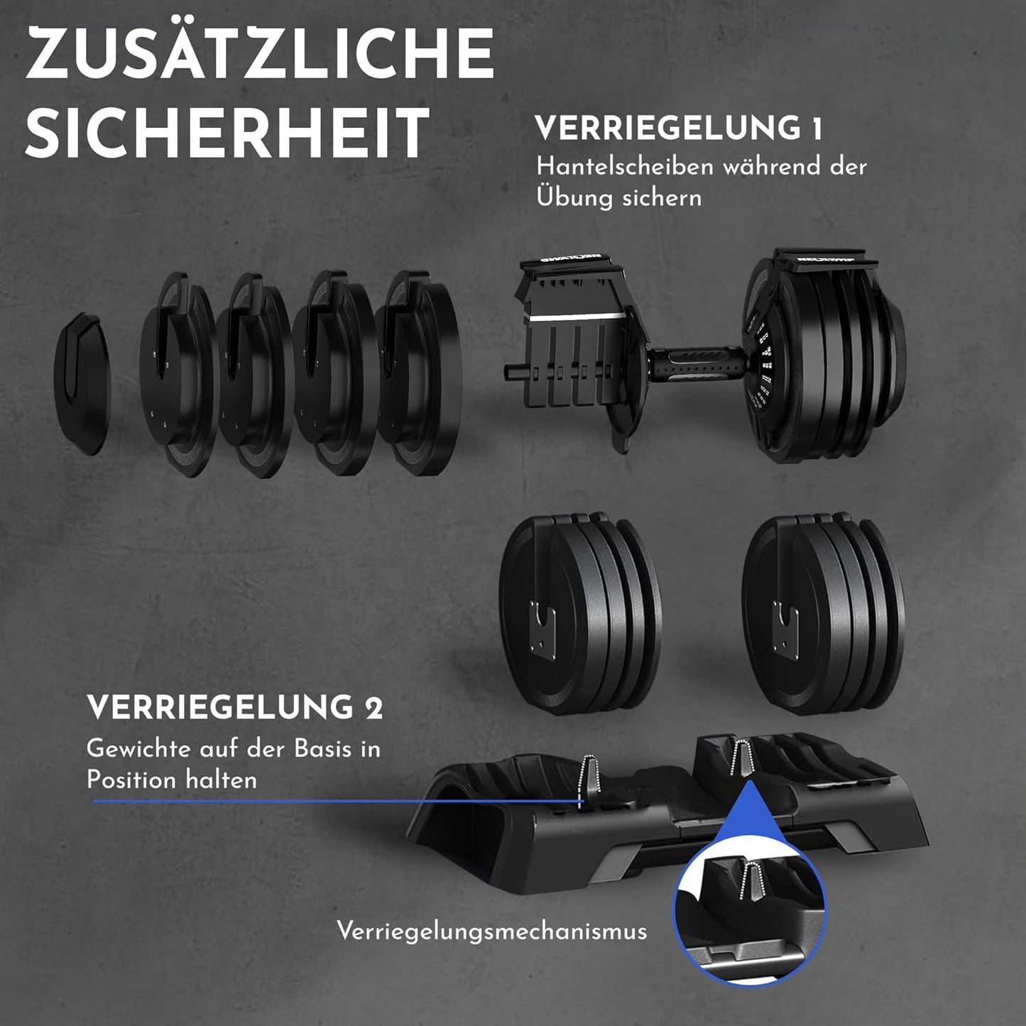 Kurzhantel verstellbar 2-24 kg, Kurzhantel 24 kg