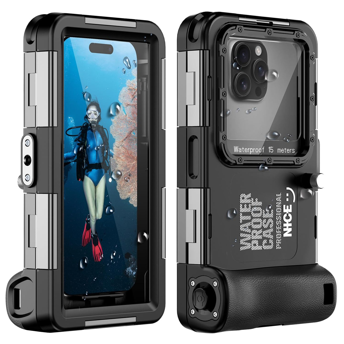 Unterwasser-Tauchgehäuse für iPhone, Schwarz