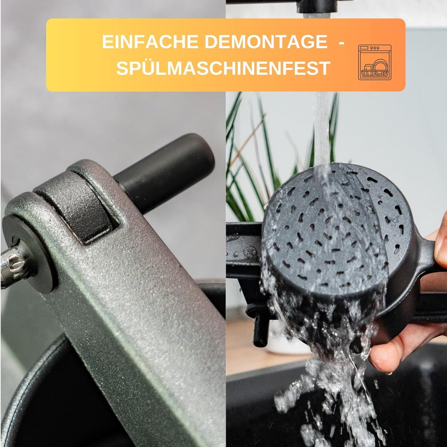 Spätzlepresse, Knöpfle - Rundloch Anthrazit