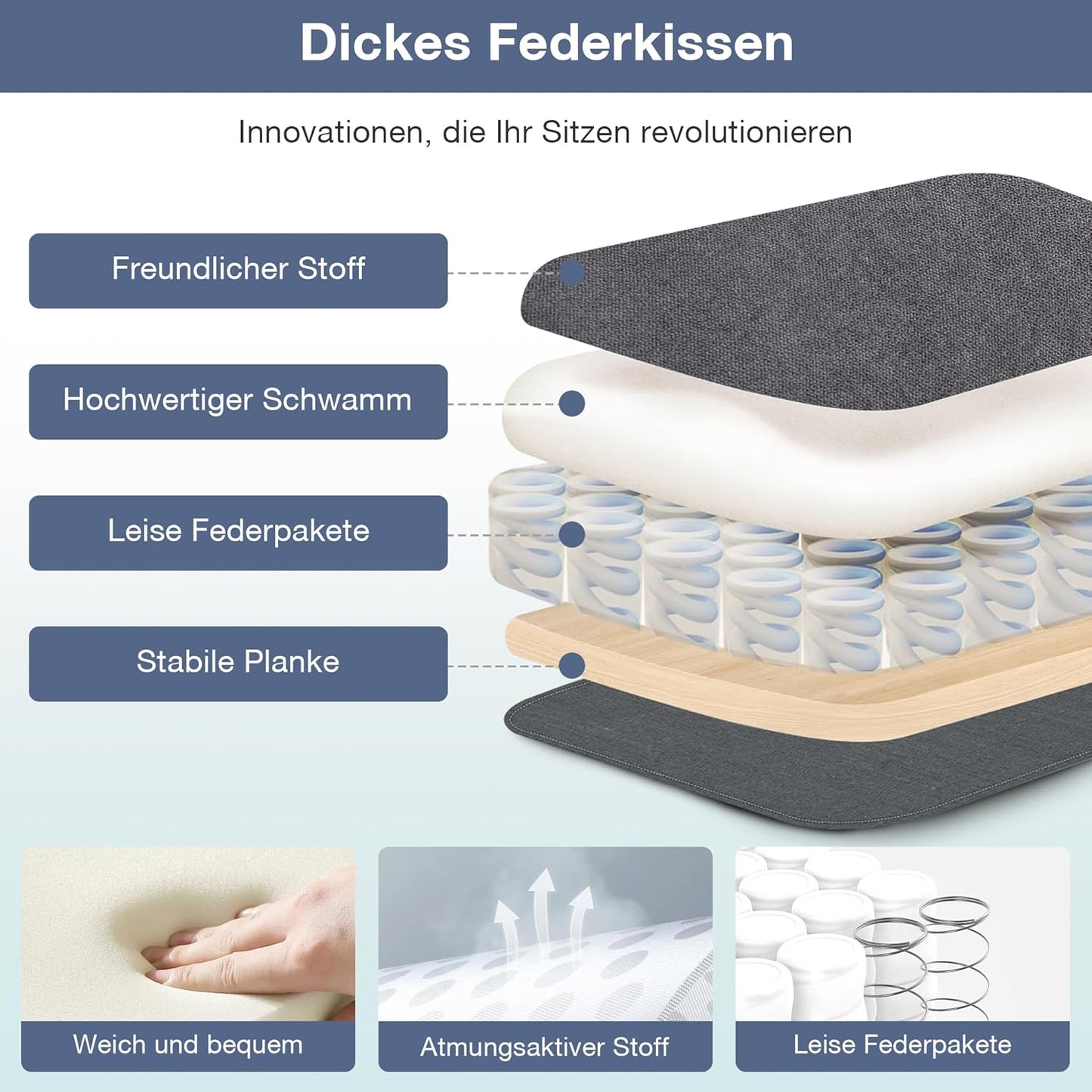 Ergonomischer Bürostuhl mit verstellbarer Rückenlehne, Dunkelgrau