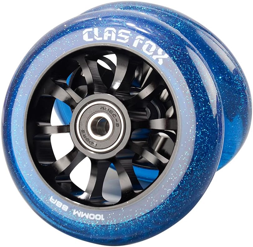 Stunt Scooter Rollen-Set mit ABEC-9 Kugellager (2 Stück), Transparent Blau