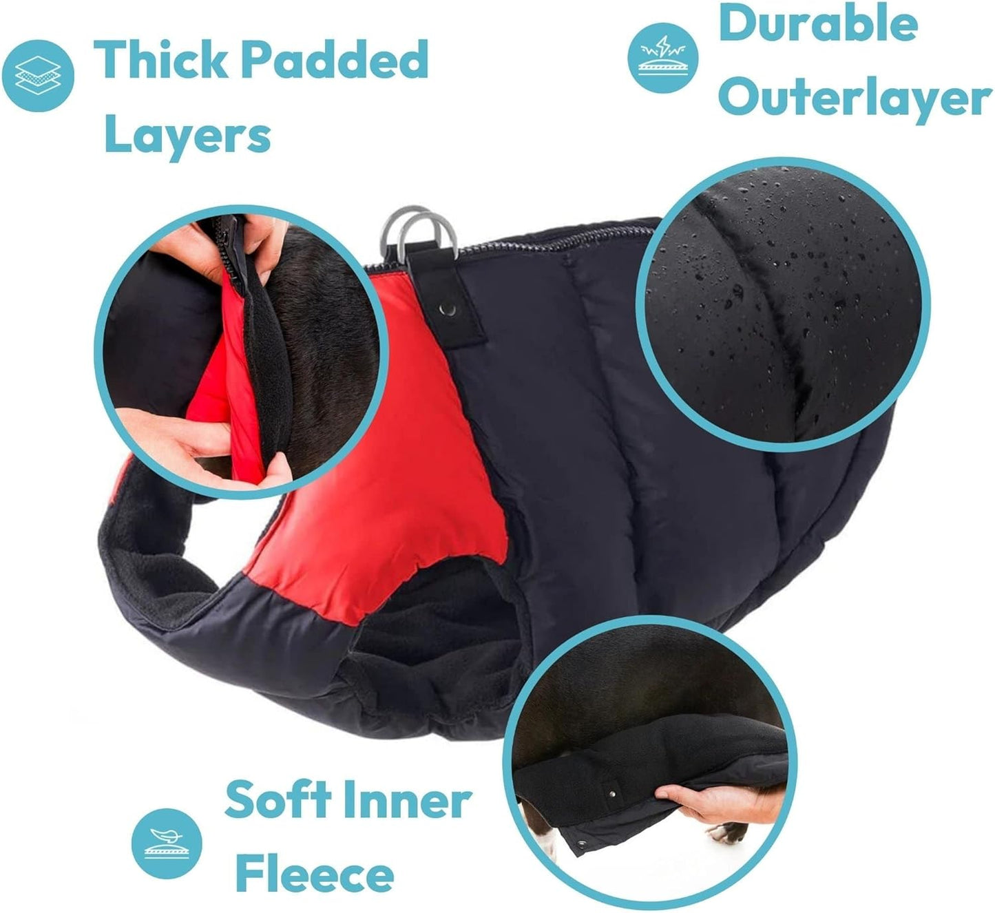 Gepolsterte Hundeweste mit Reissverschluss und Leinen-Ring, Grün X-Small chest (13")