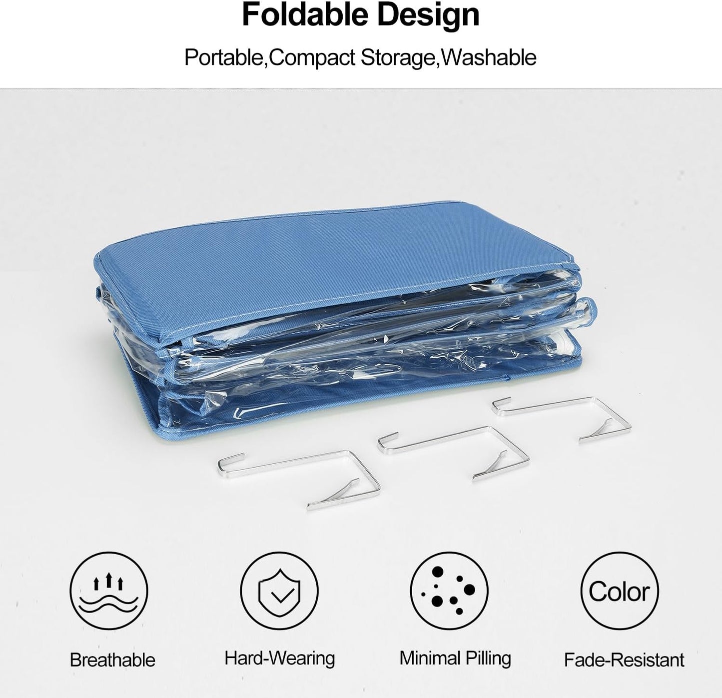 Handtaschen-Organizer mit 6 Taschen und Reissverschluss, Large Blau
