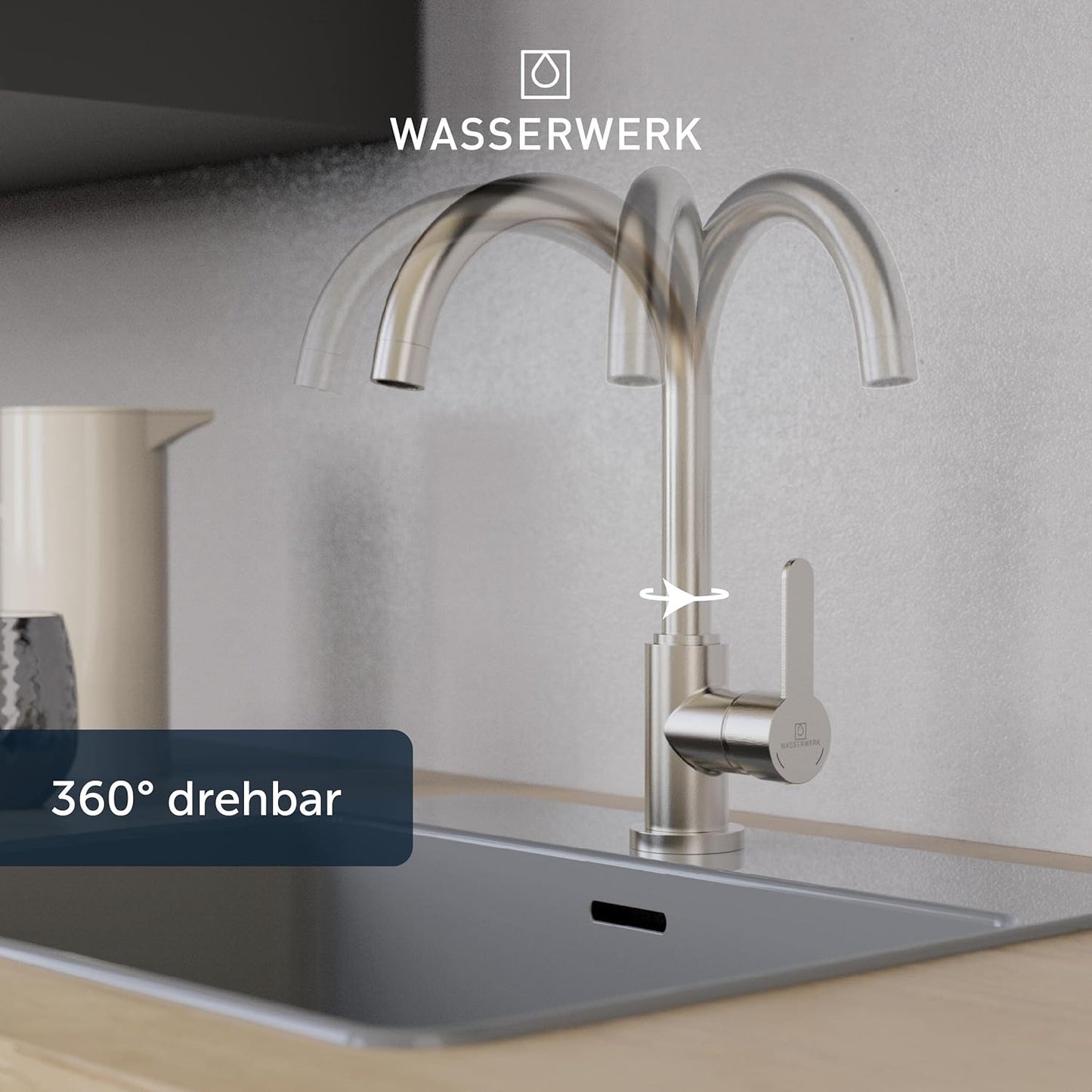 Küchenarmatur WK5 mit Einhebelmischer, Edelstahl