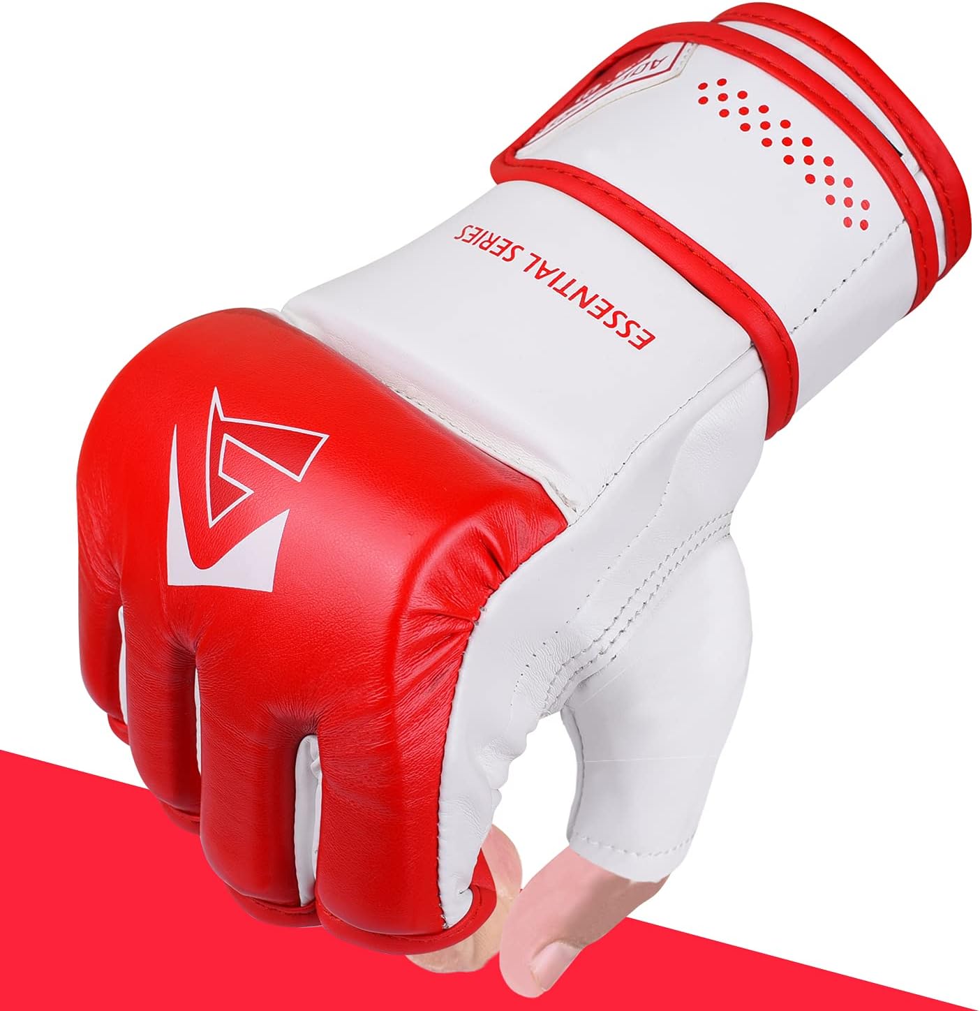Open Palm MMA Trainingshandschuhe für Kampfsport und Boxsack, Rot L