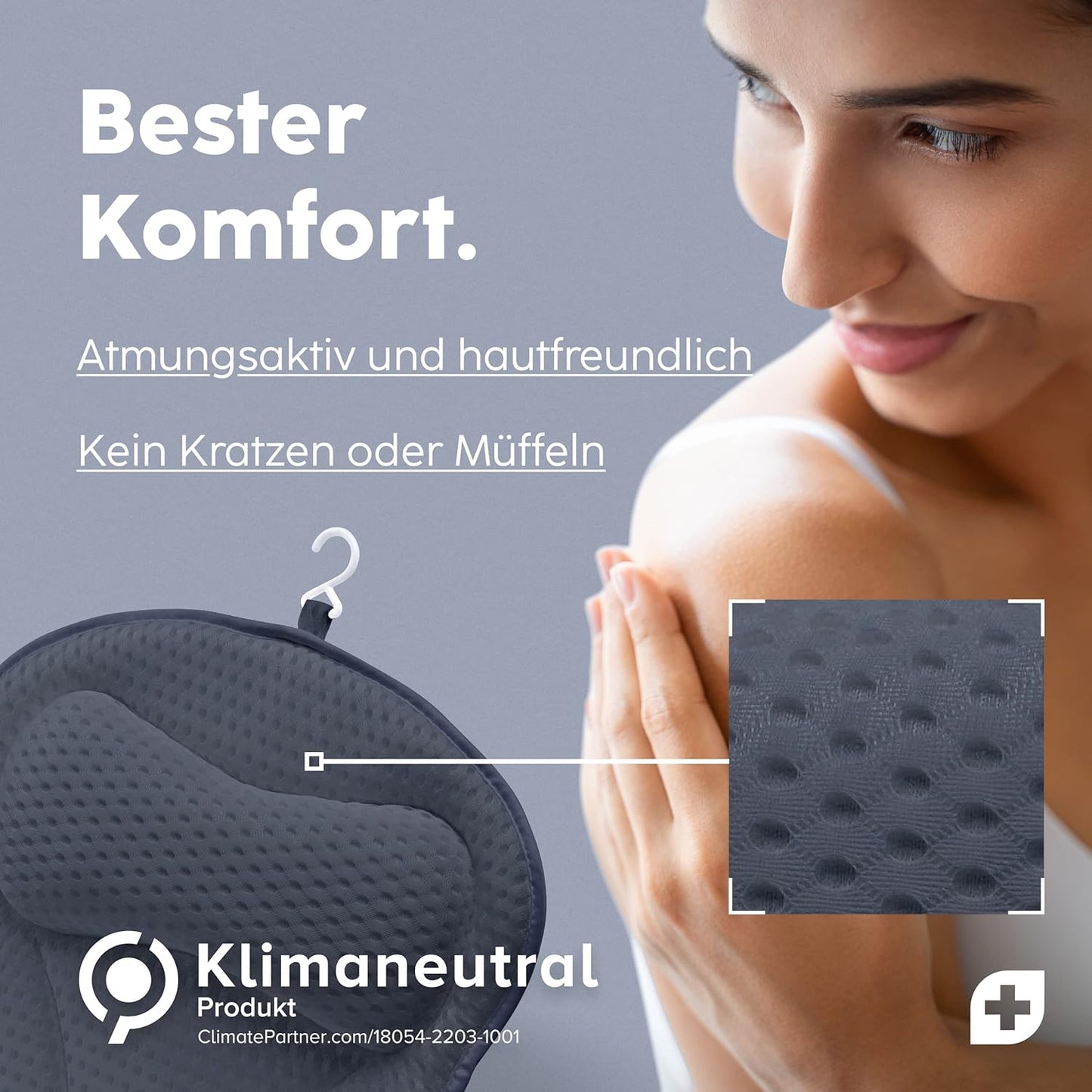 Badewannenkissen mit Saugnäpfen, Nachtblau