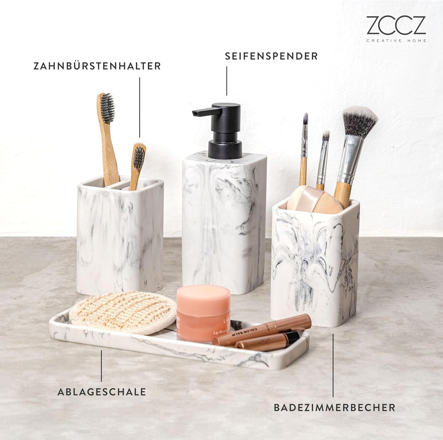 4-teiliges Badezimmer-Organizer-Set, Weiss