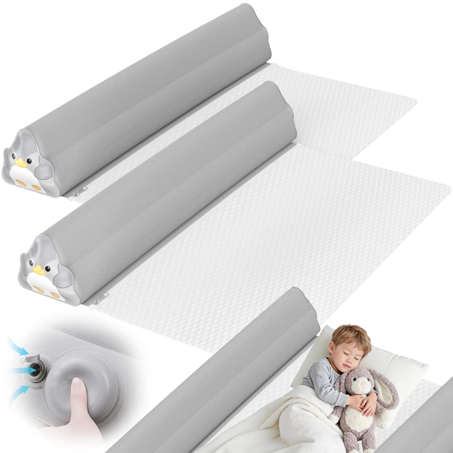 Aufblasbarer Rausfallschutz für Kinderbett (2er Set), 130cm -2er Set