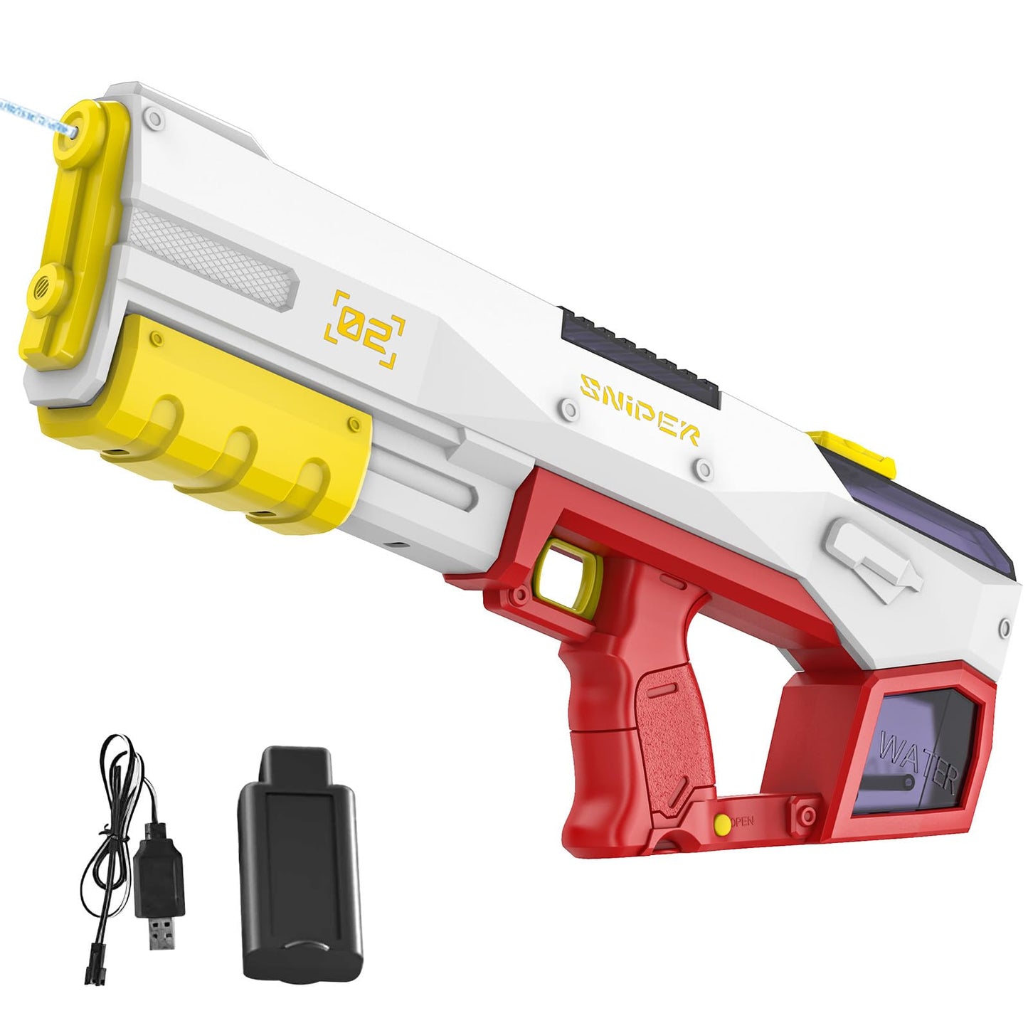 Elektrische Wasserpistole 450 ml, Rot 2