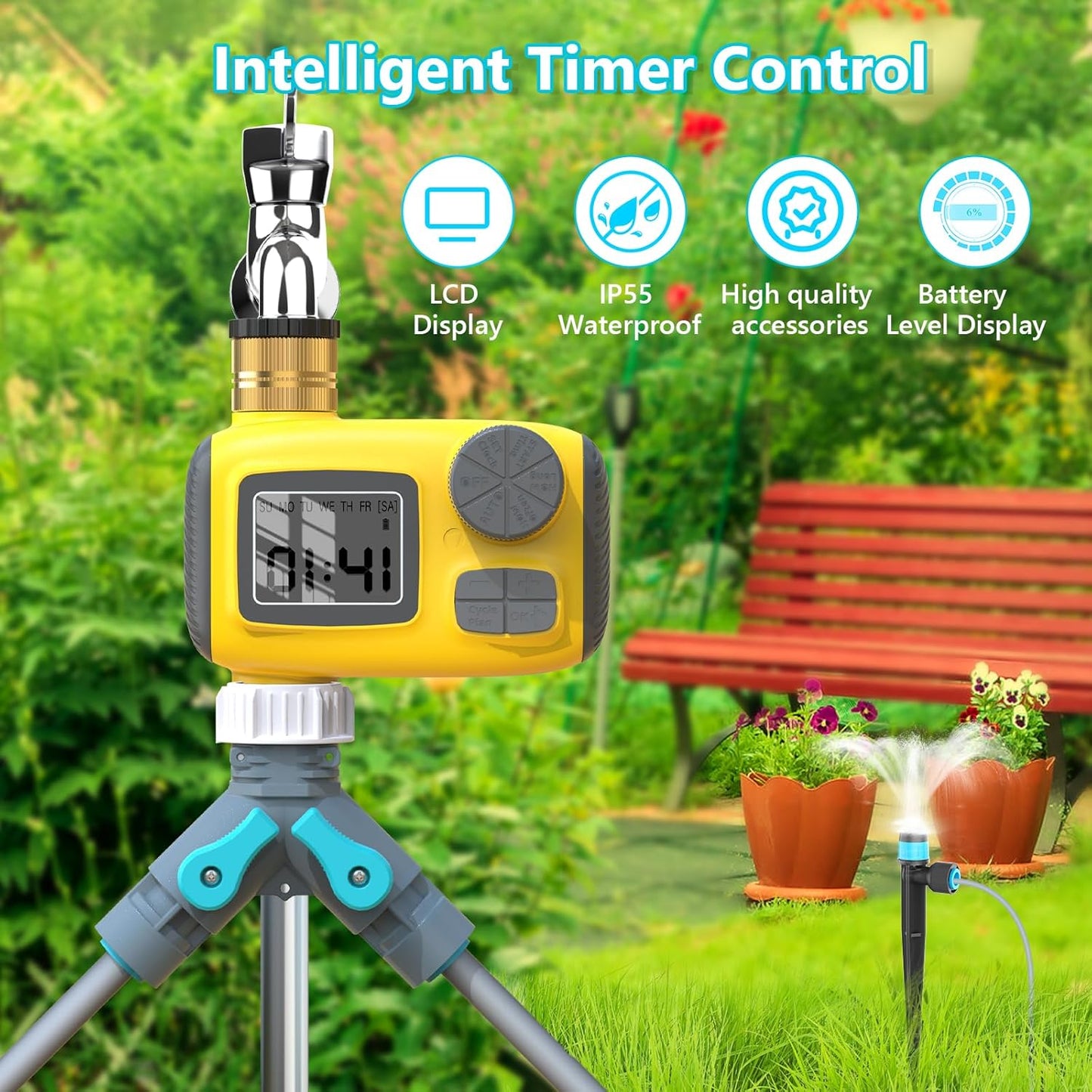 Automatisches Gartenbewässerungssystem mit LCD-Display