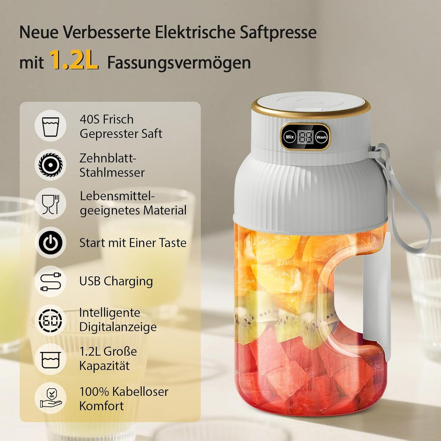 Fruchtsaftmaschine, Beige