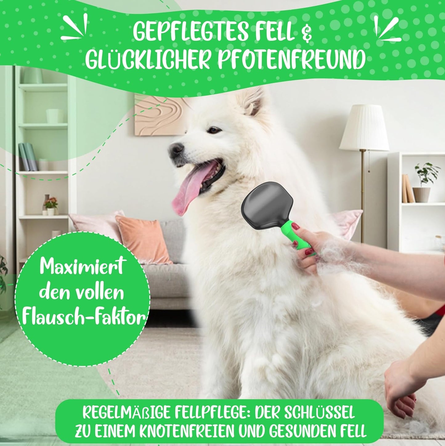 Softbürste für sanfte Tierfellpflege, Grösse M