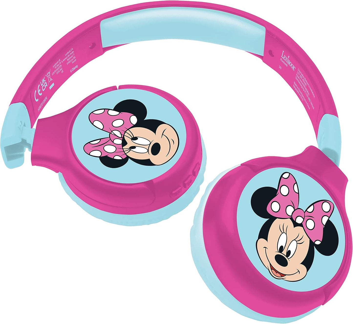 Minnie Kopfhörer für Kinder, 2 in 1 Bluetooth und Kabelanschluss, faltbar, Lautstärkebegrenzung, Mickey Mouse
