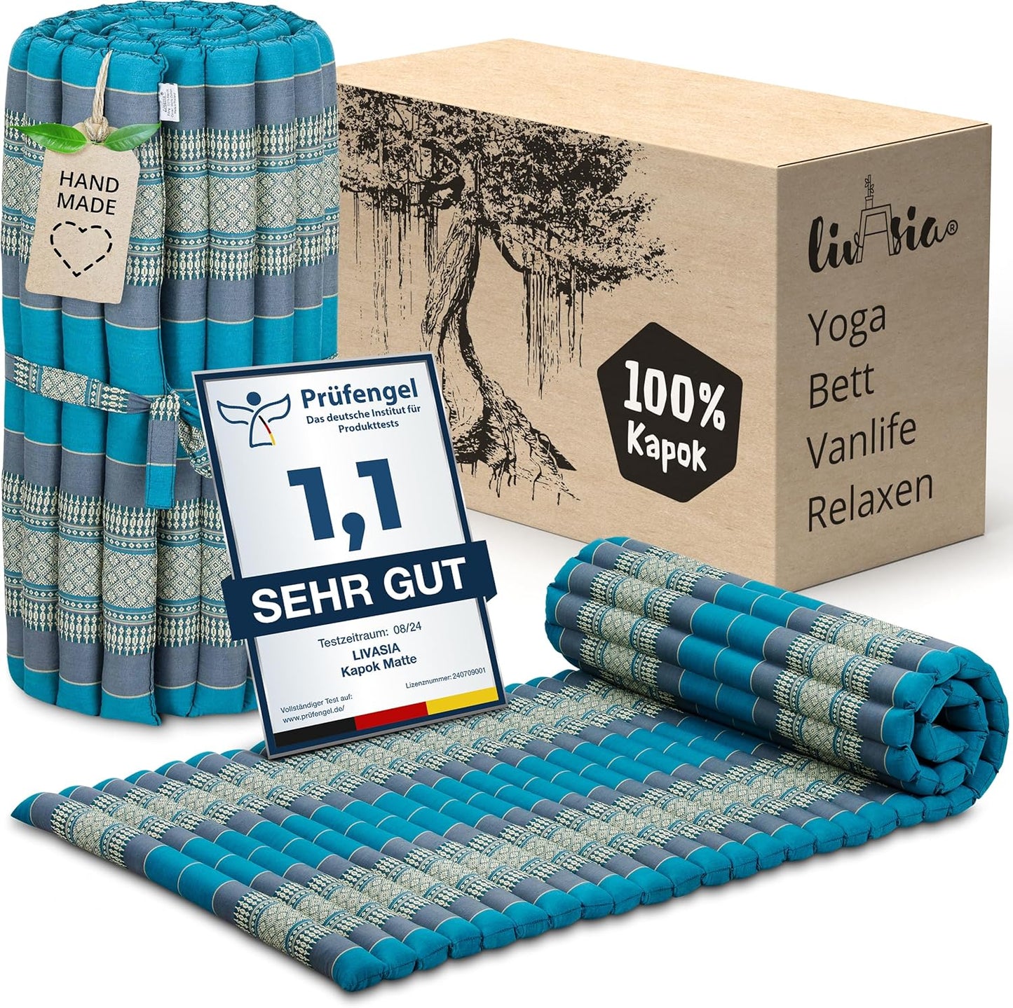 Rollmatratze 200x75 cm, M (200 x 75 cm) Hellblau