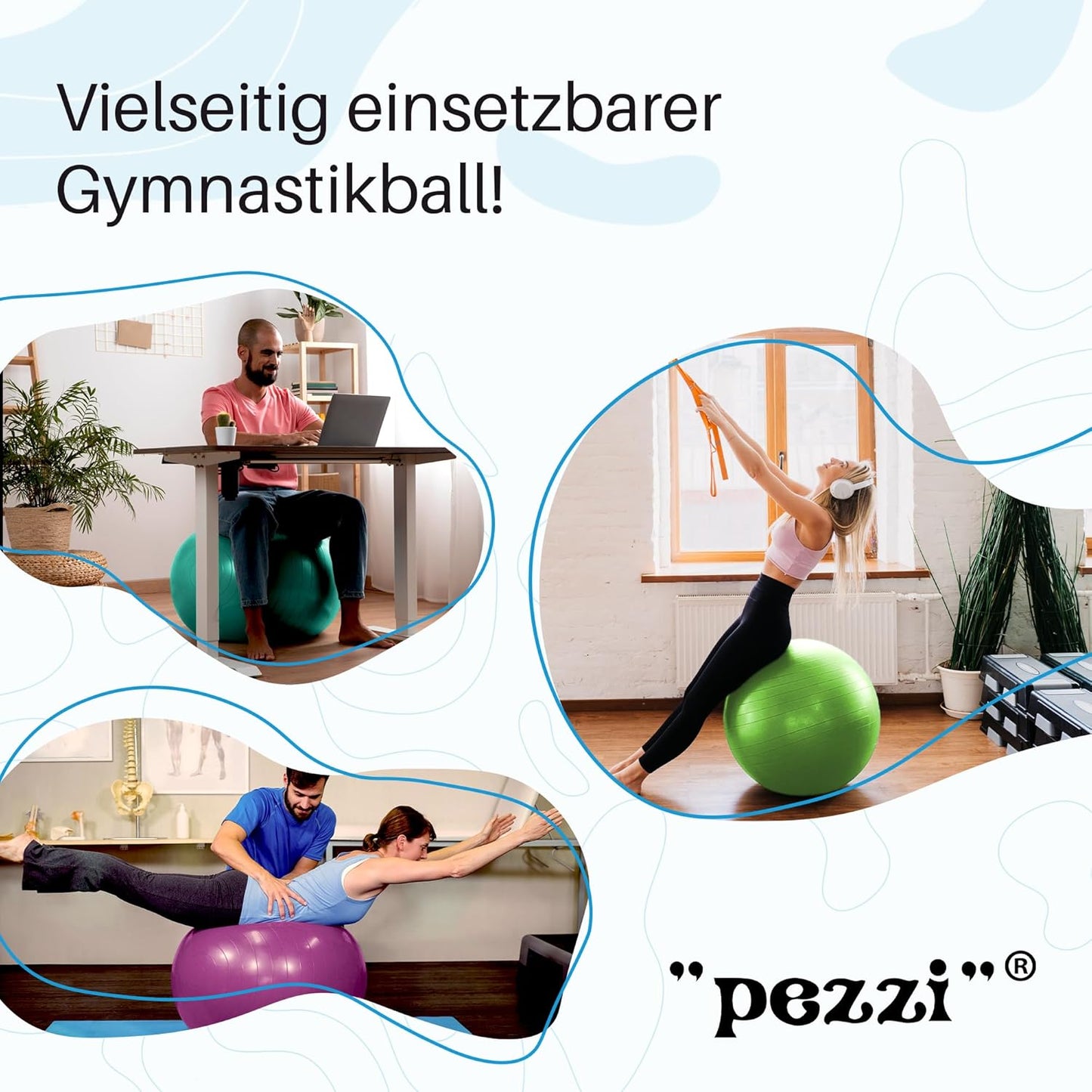 Gymnastikball Standart, Ø 53 cm Silber