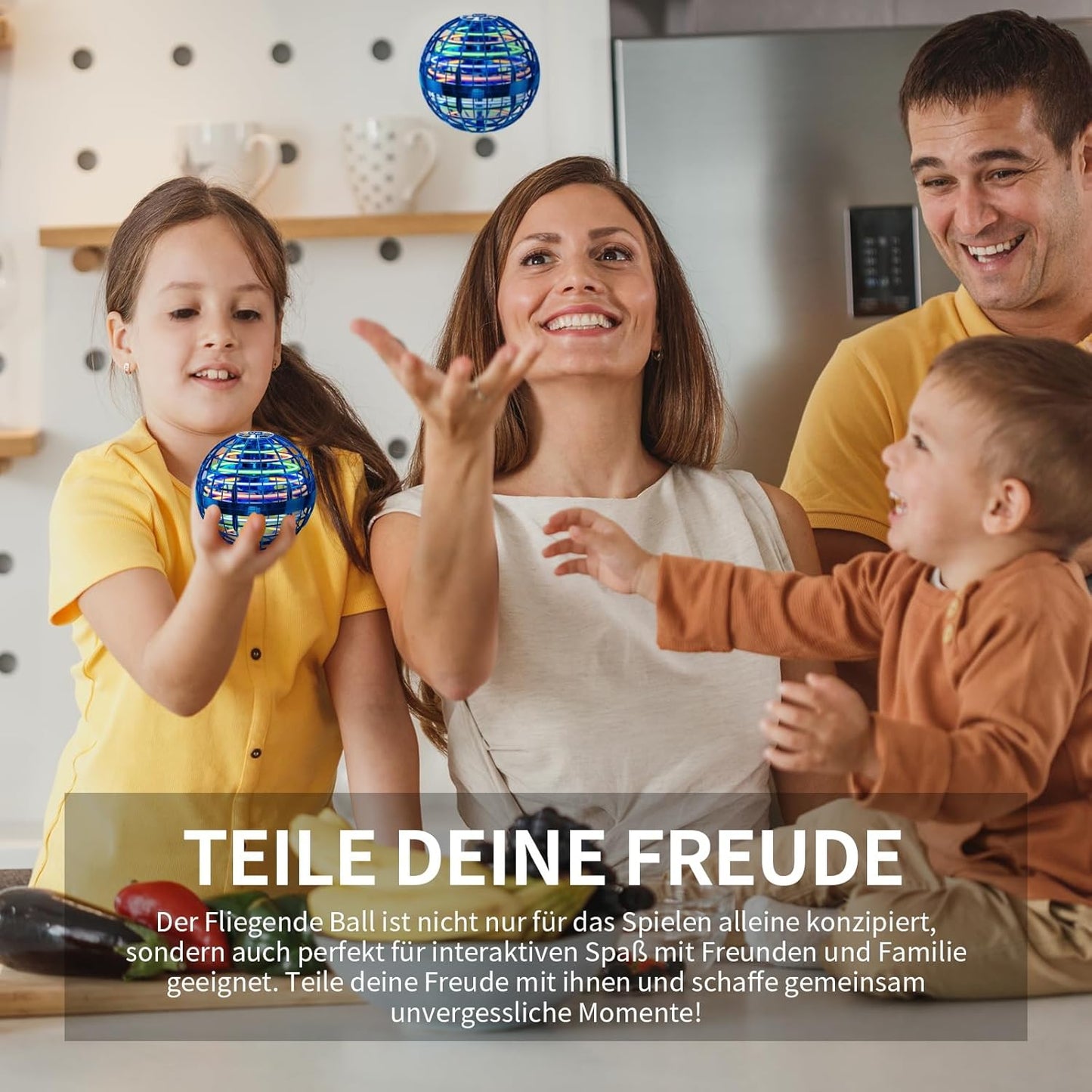 Fliegender LED-Magieball für Kinder, Blau