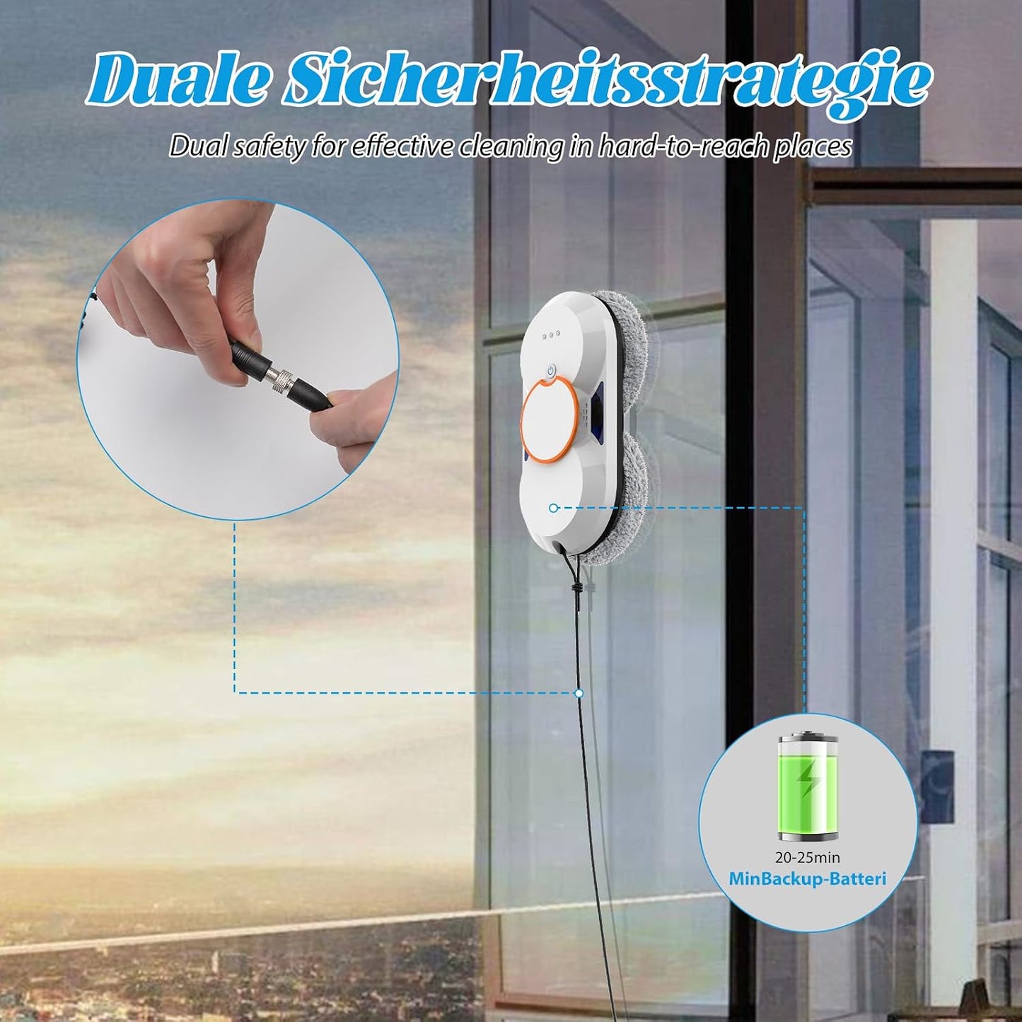 Fensterputzroboter mit Doppel-Sprühfunktion, D