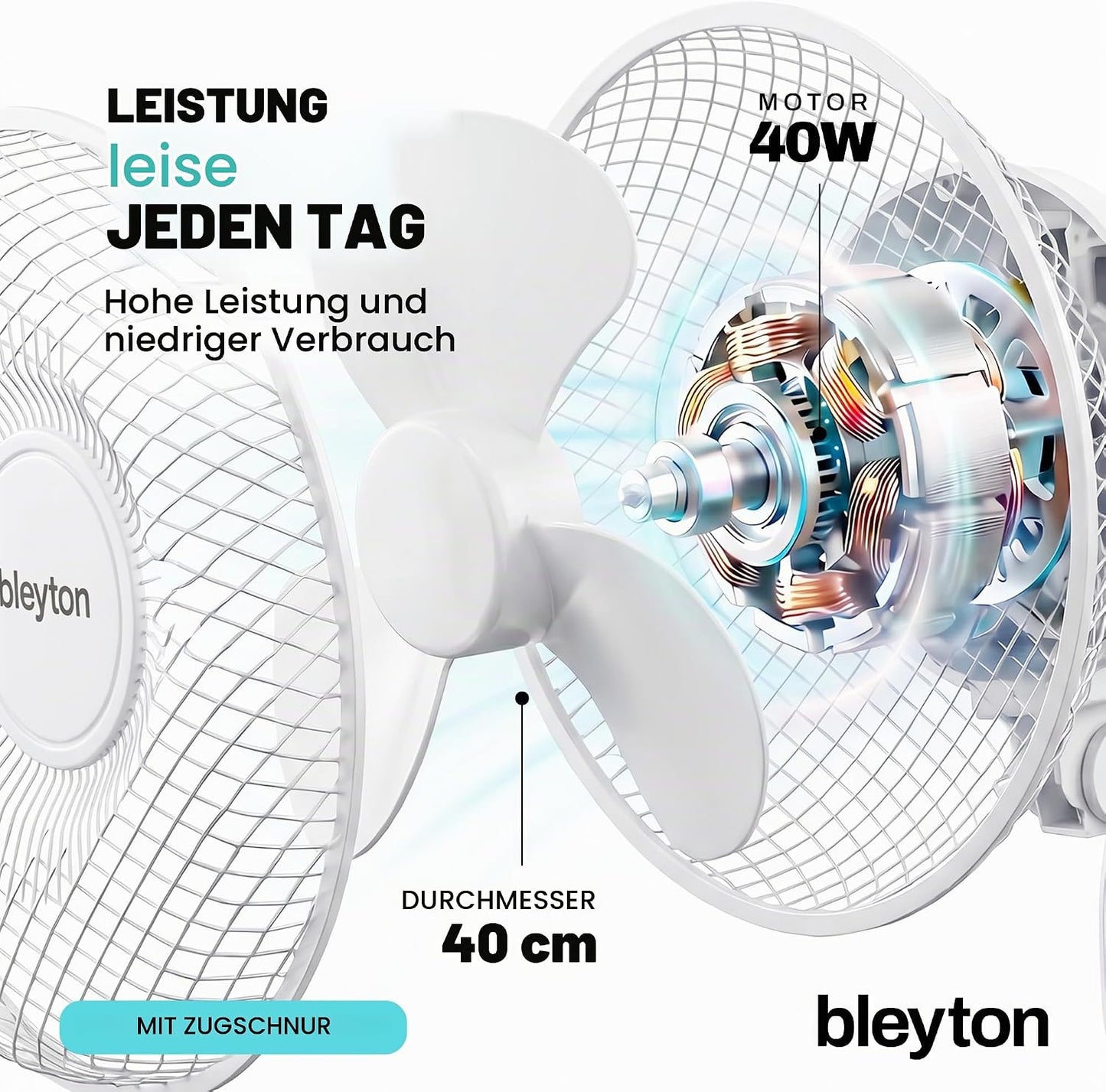 Classic Wall Wandventilator mit Zugschalter und Oszillation