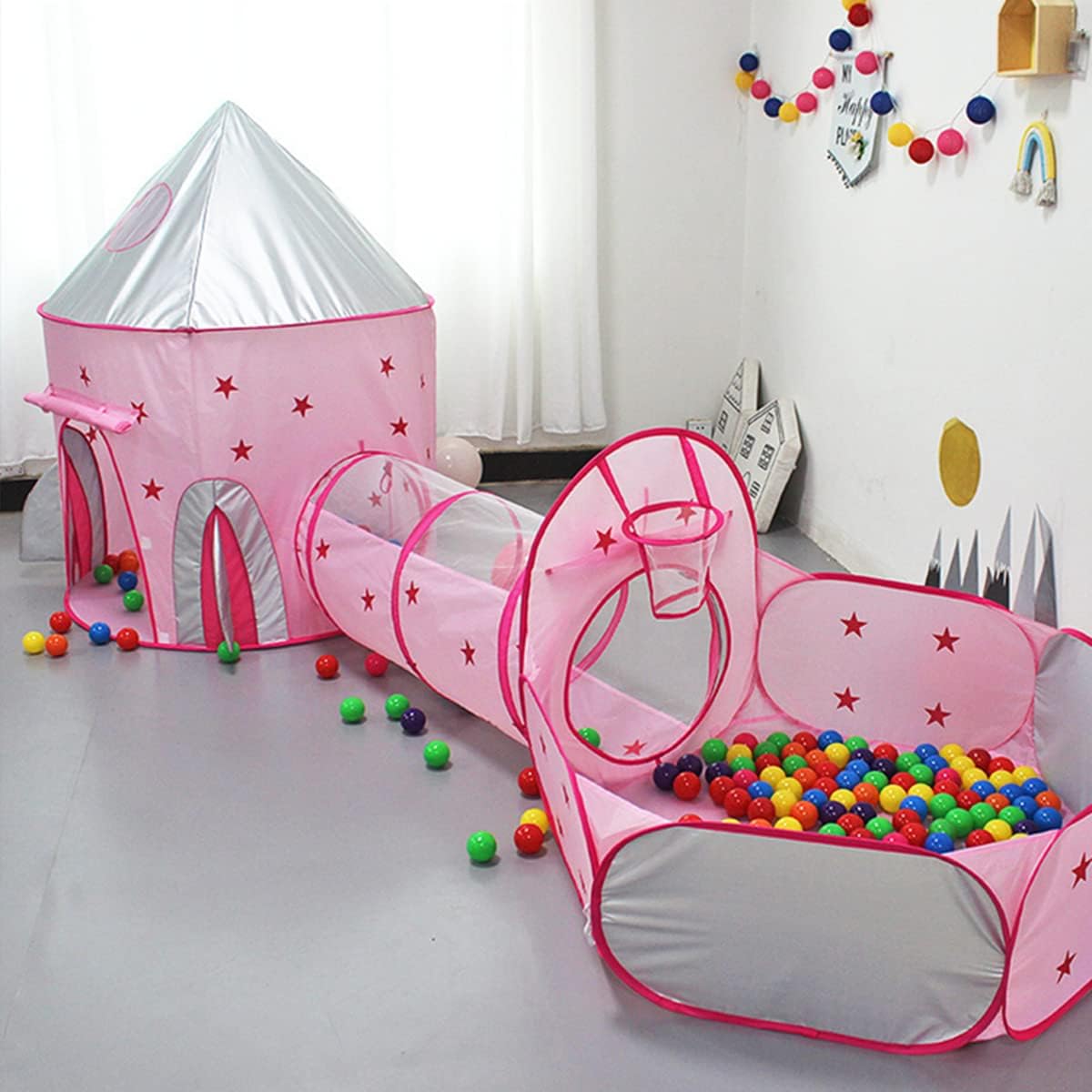 Spielzelt-Set, Rosa Rakete