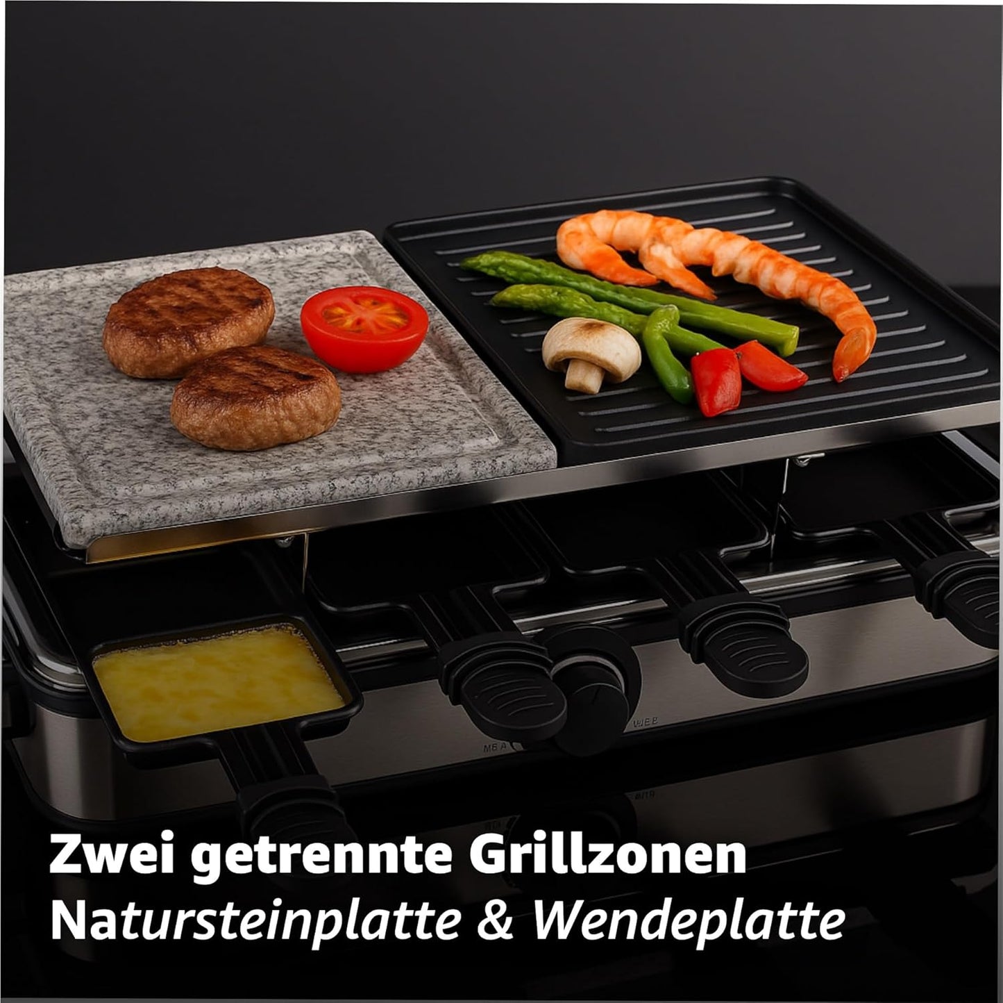 Raclette-Set für 8 Personen, Eckig