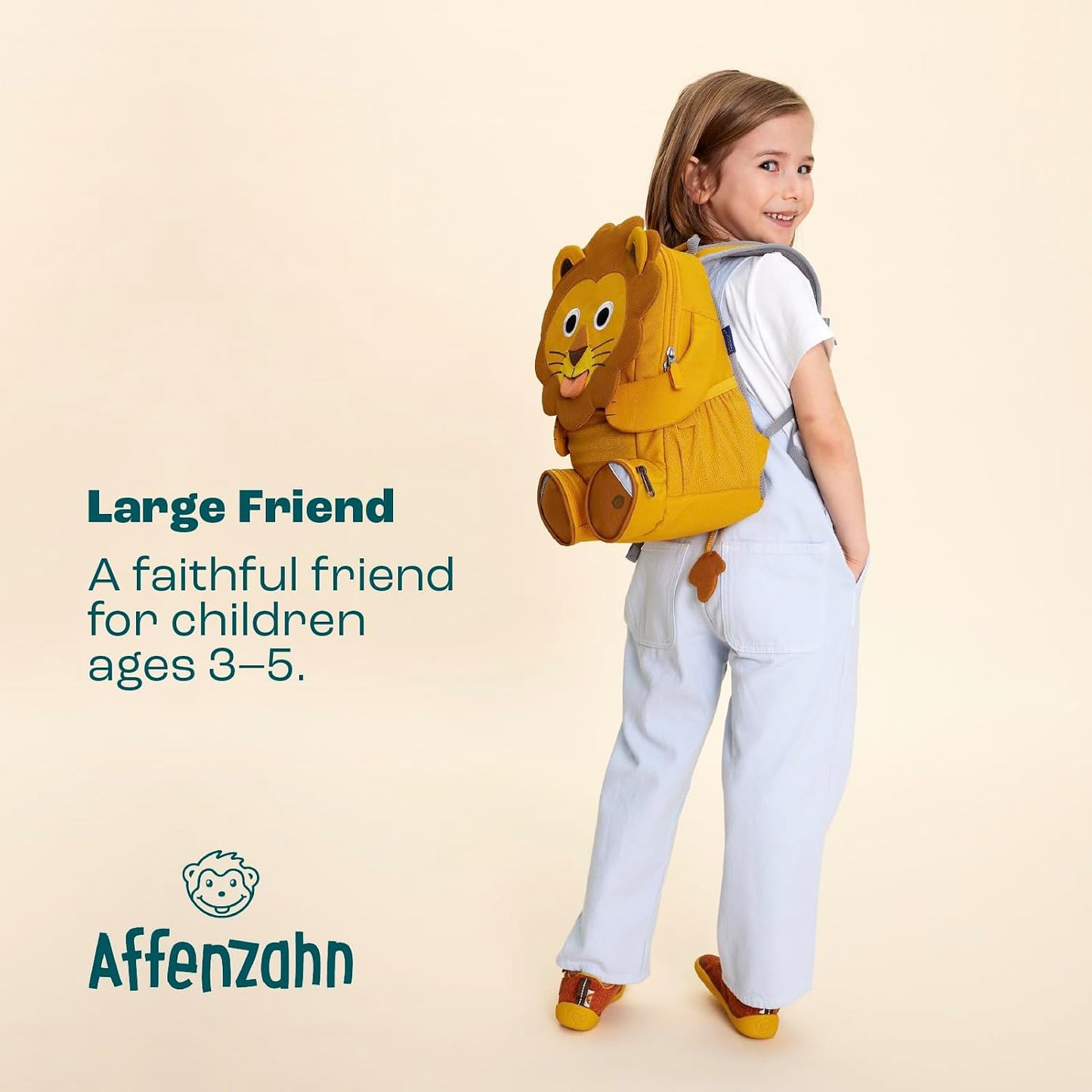Kindergartenrucksack Grosser Freund, 8 L Löwe - Gelb