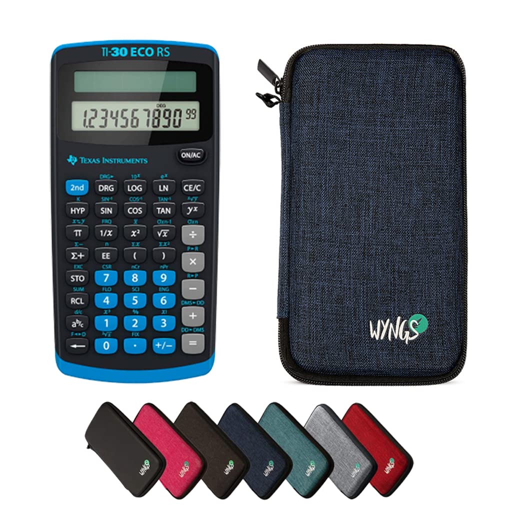 TI 30 ECO RS Rechner mit Schutztasche, Blau