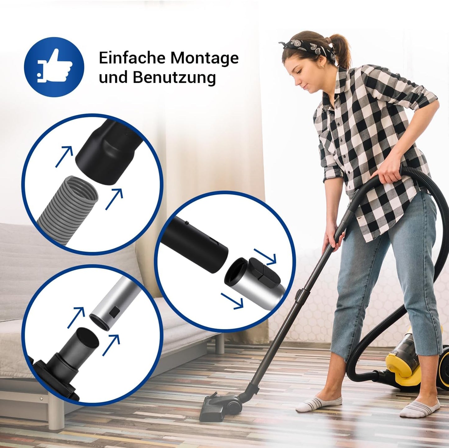 Staubsaugerrohr für 35 mm Modelle, Handgriff + Verlängerungsrohr