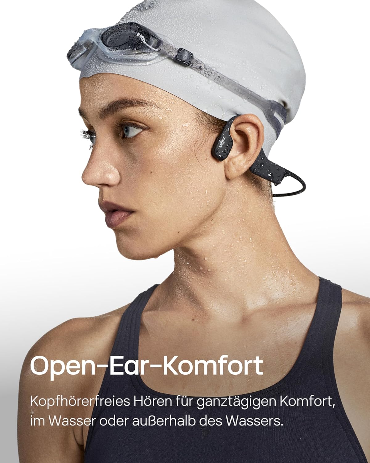 OpenSwim Knochenschallkopfhörer für Sport & Schwimmen, Black Diamond